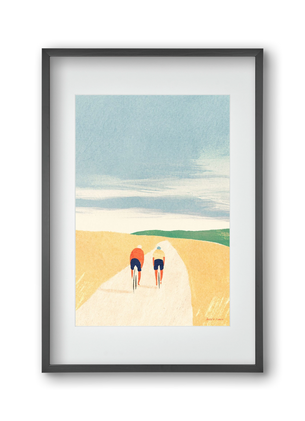 Cycle Buddies, 30x45 cm (20x30 cm), Fekete keret, paszpartuval