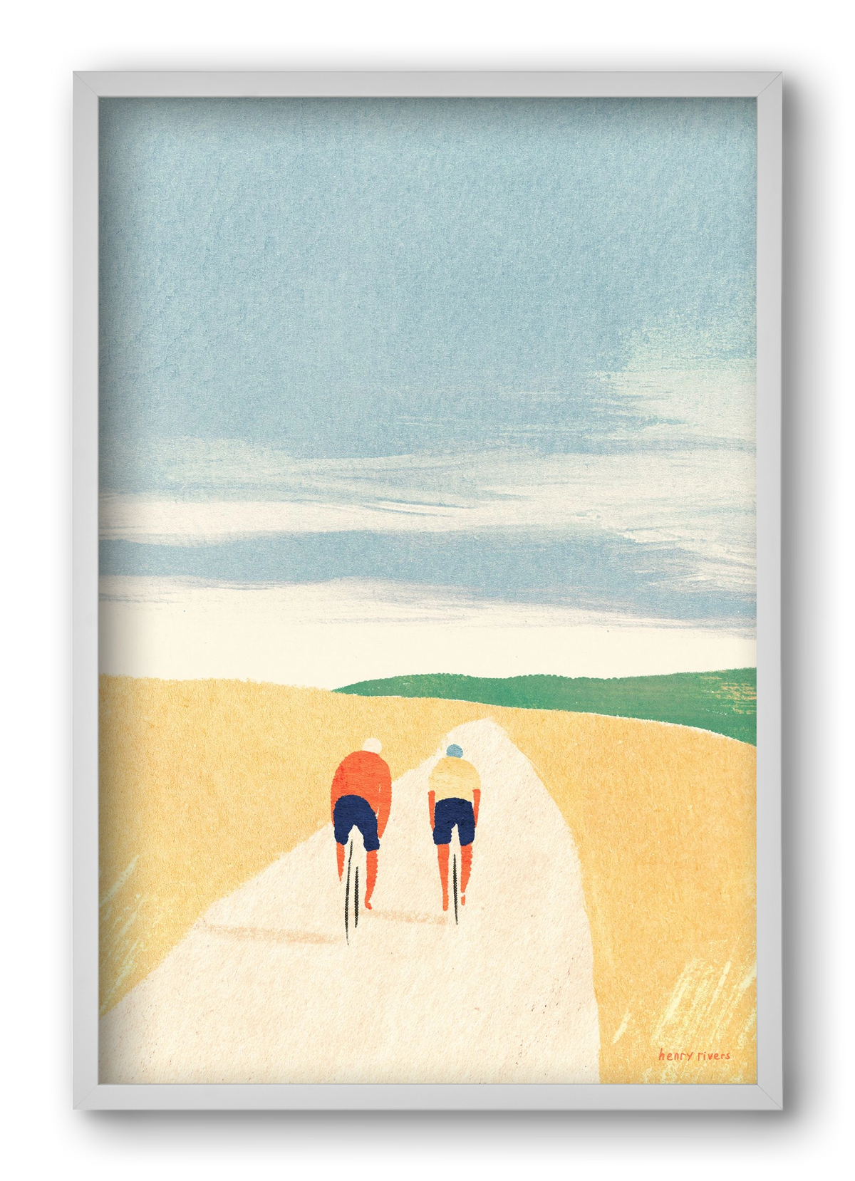 Cycle Buddies, 40x60 cm (40x60 cm), Fehér keret