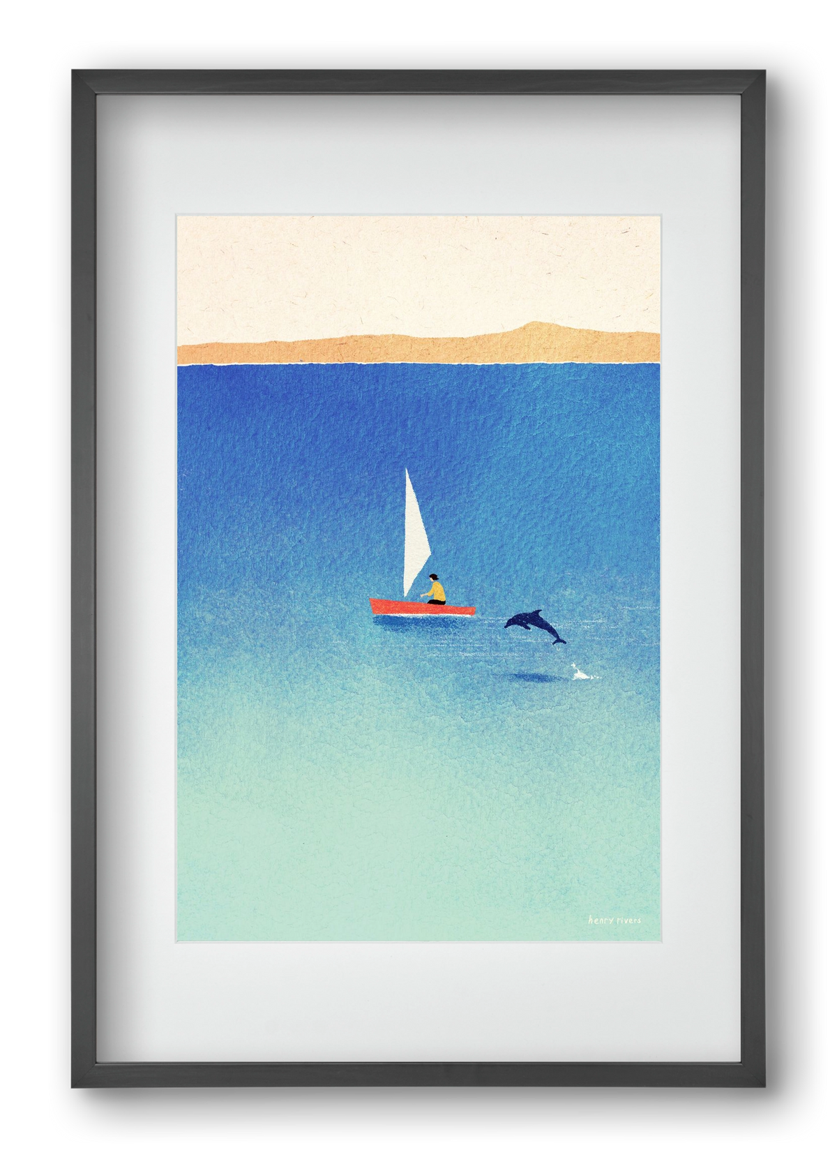 My dolphin friend, 40x60 cm (30x45 cm), Fekete keret, paszpartuval