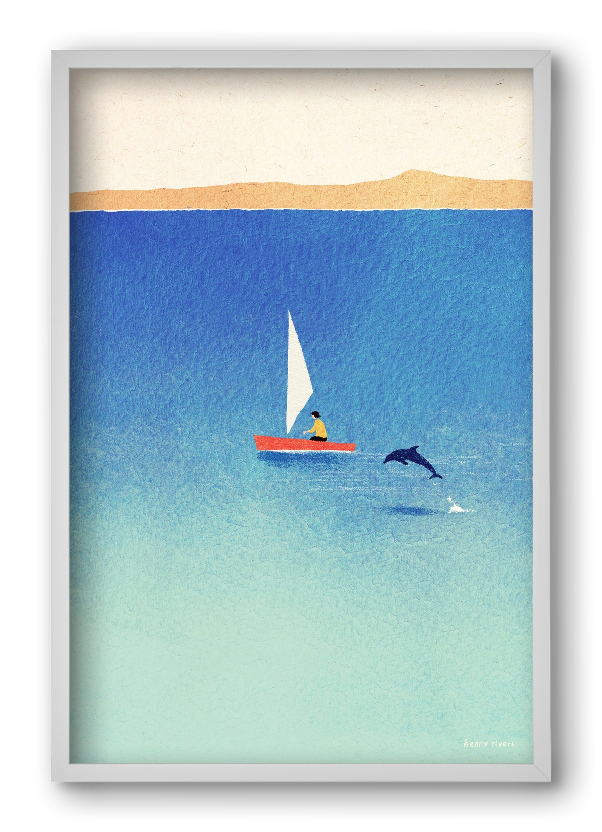 My dolphin friend, 40x60 cm (40x60 cm), Fehér keret