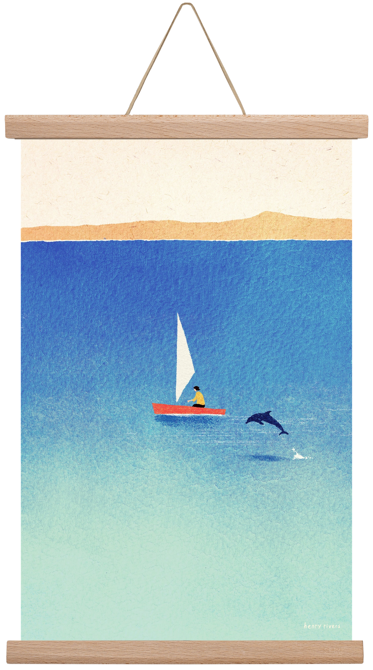 My dolphin friend, 30x45 cm (30x45 cm), Tölgy akasztó