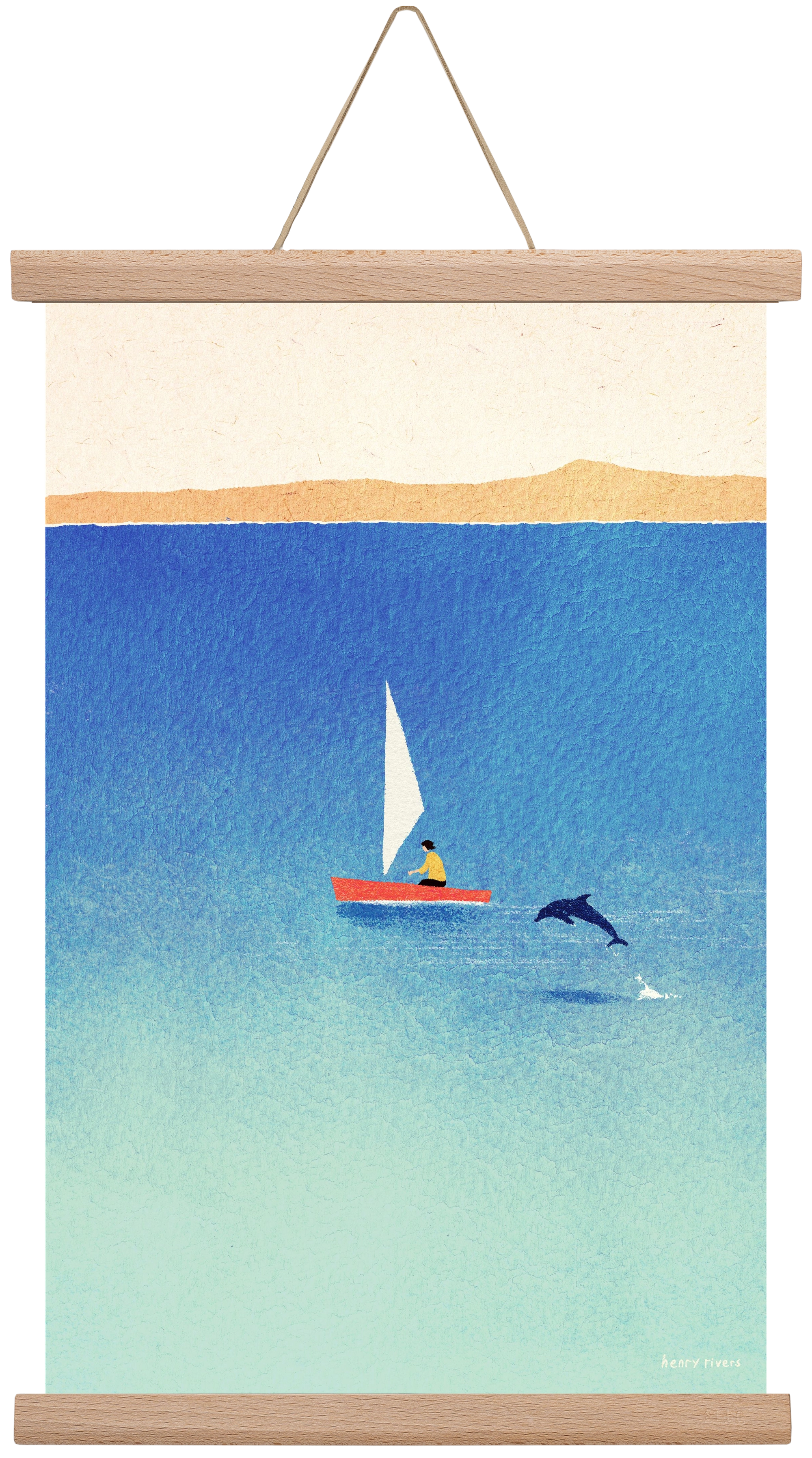 My dolphin friend, 30x45 cm (30x45 cm), Tölgy akasztó