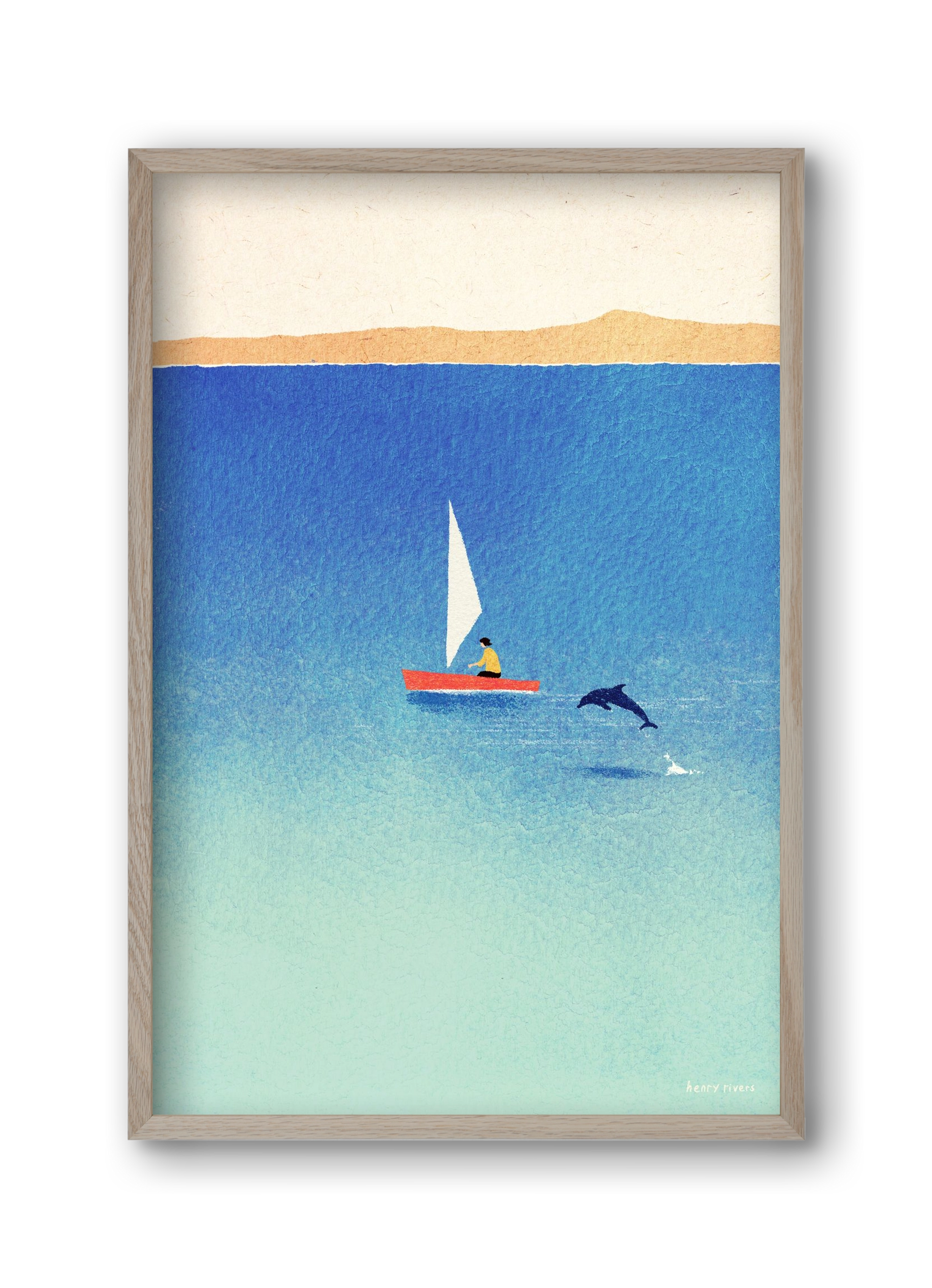My dolphin friend, 30x45 cm (30x45 cm), Tölgy keret