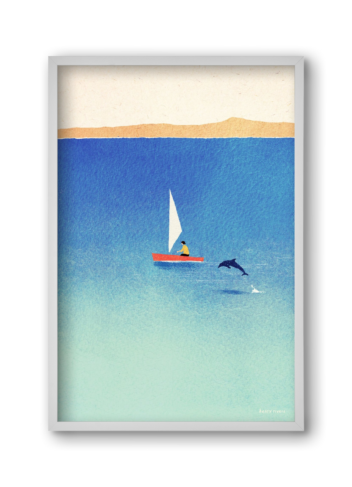 My dolphin friend, 30x45 cm (30x45 cm), Fehér keret