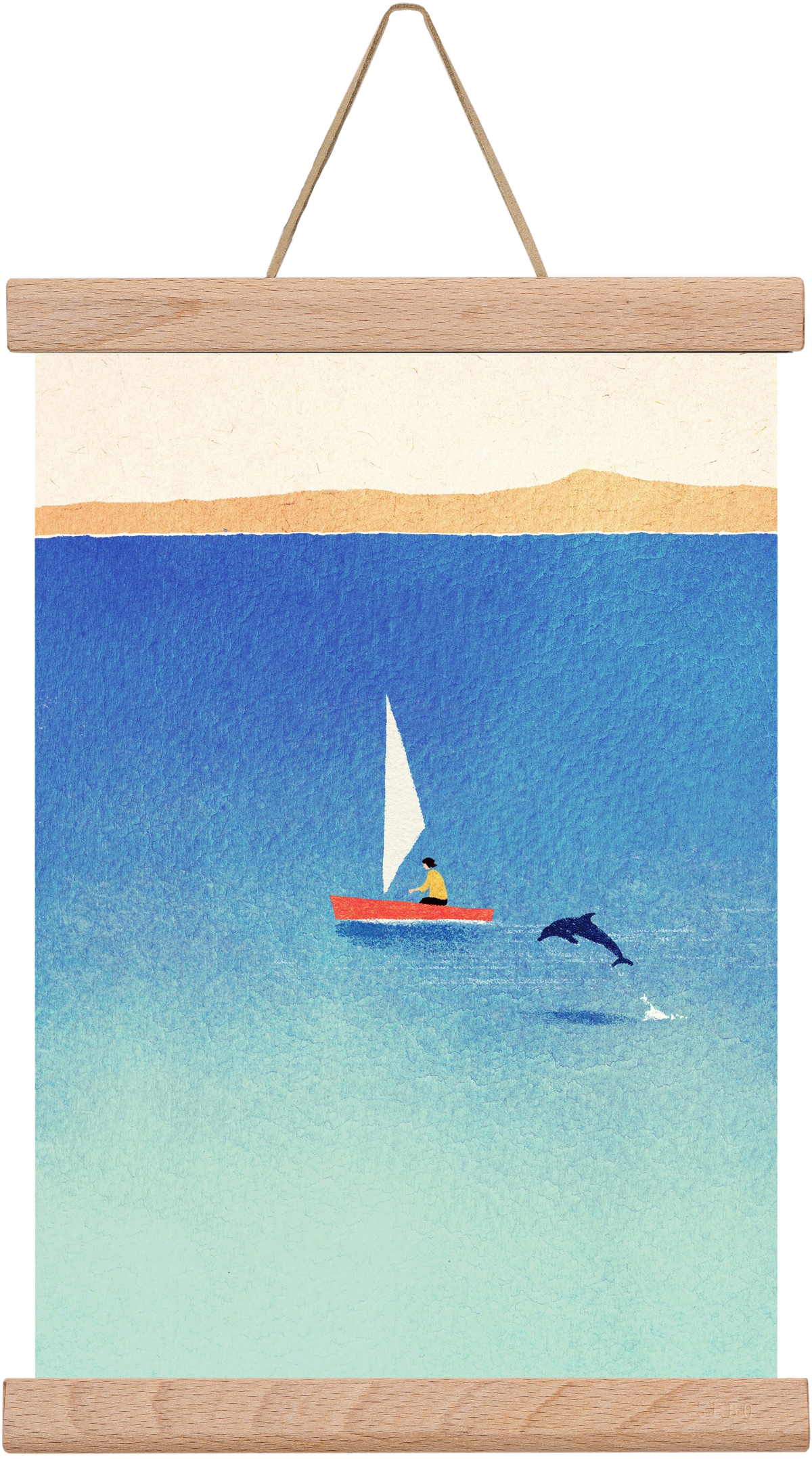 My dolphin friend, 20x30 cm (20x30 cm), Tölgy akasztó