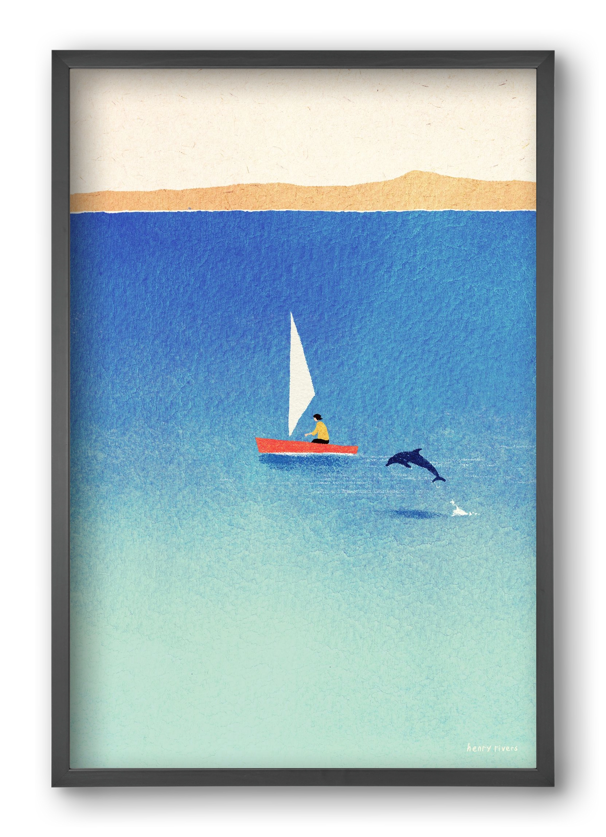 My dolphin friend, 40x60 cm (40x60 cm), Fekete keret