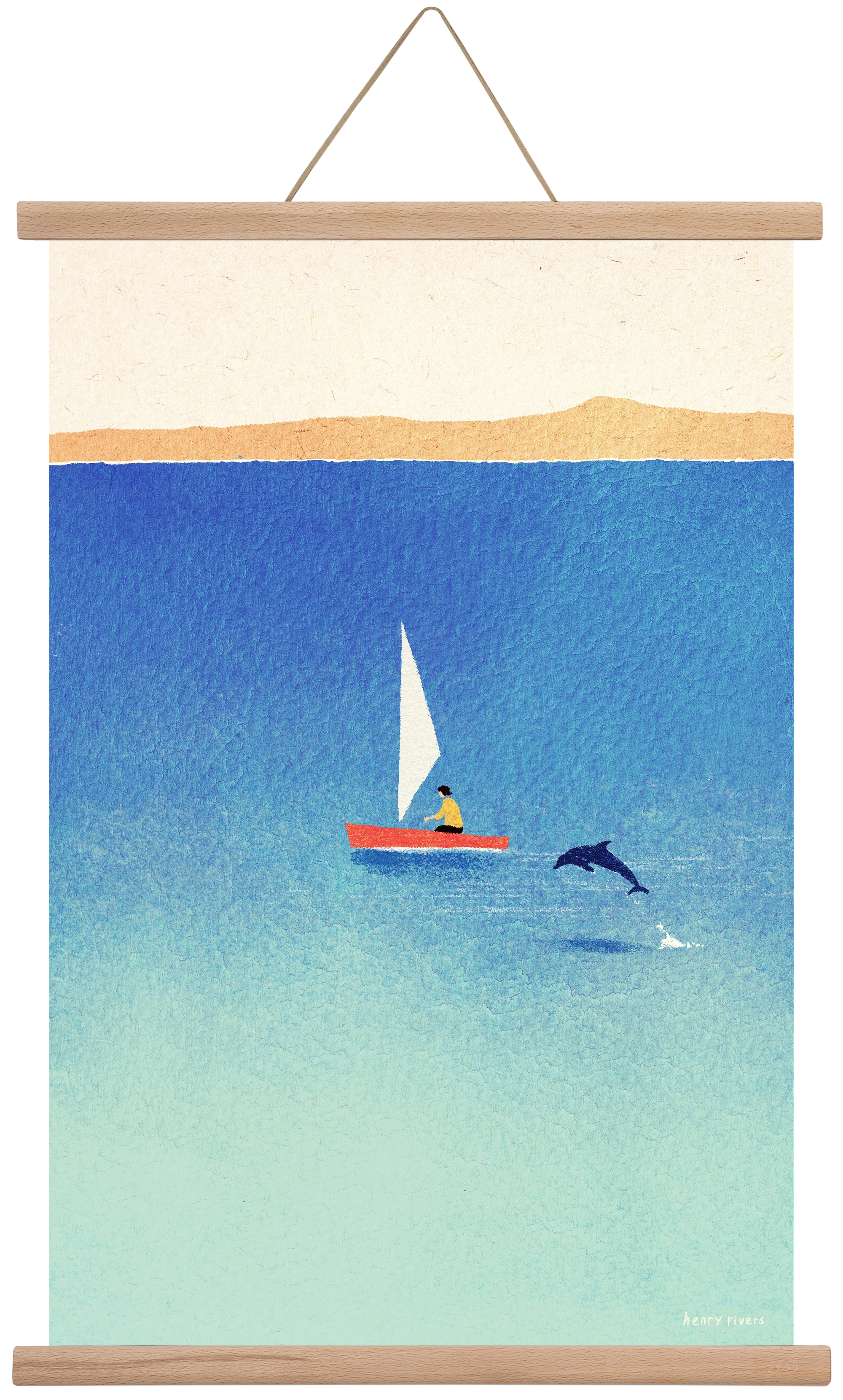 My dolphin friend, 40x60 cm (40x60 cm), Tölgy akasztó