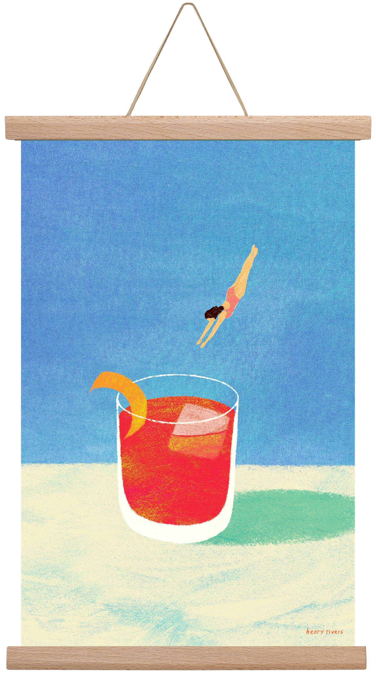 Negroni Please, 30x45 cm (30x45 cm), Tölgy akasztó