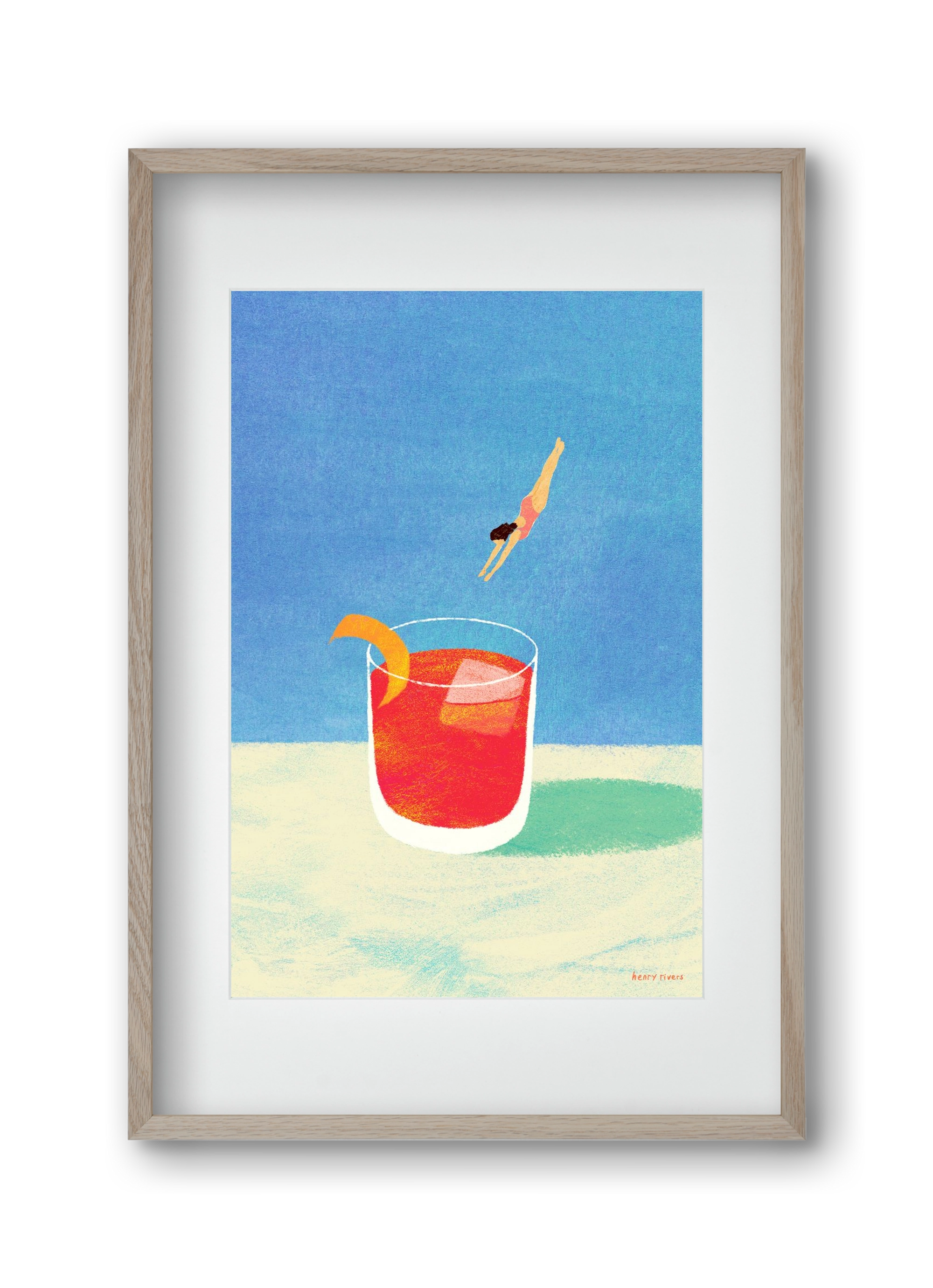 Negroni Please, 30x45 cm (20x30 cm), Tölgy keret, paszpartuval