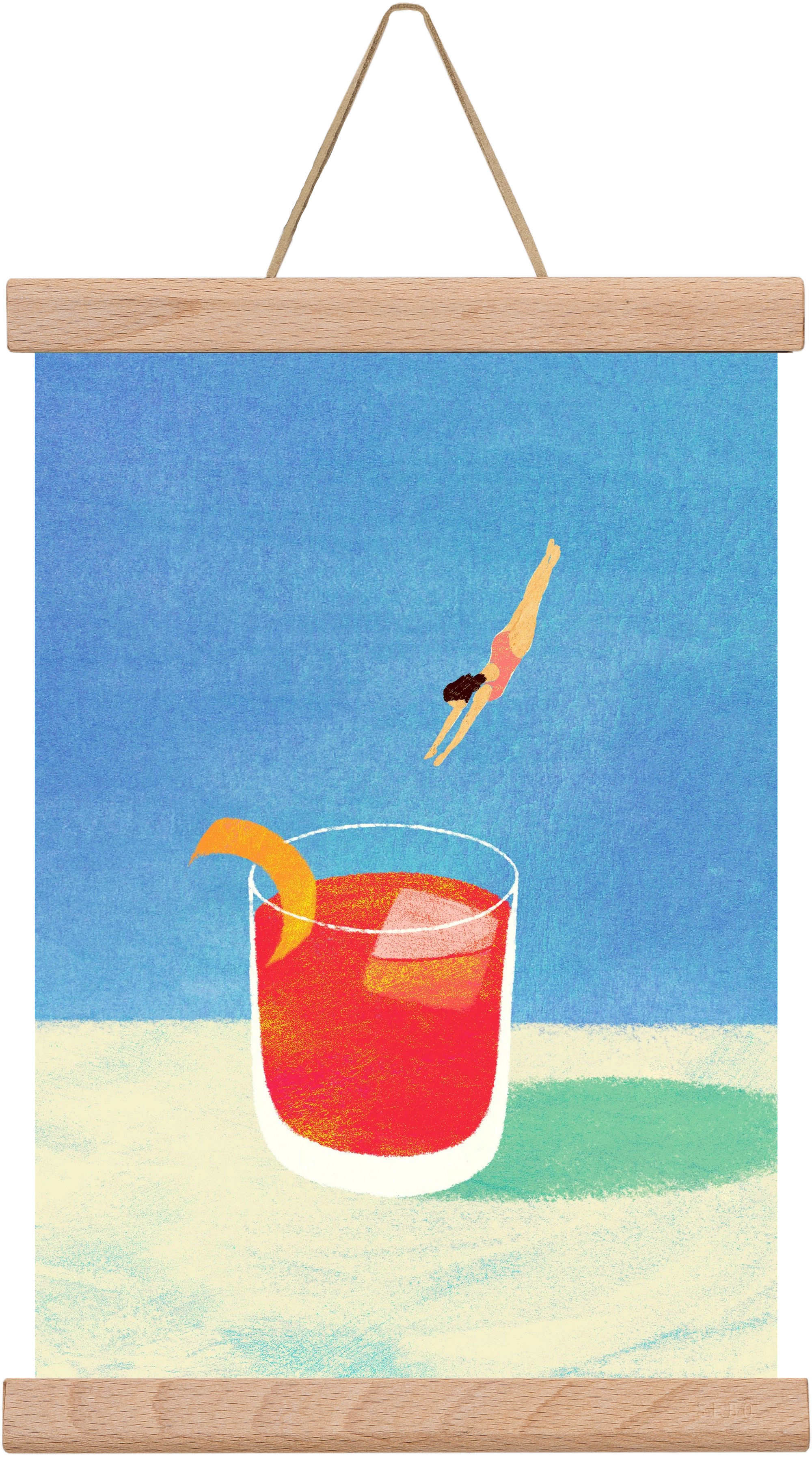 Negroni Please, 20x30 cm (20x30 cm), Tölgy akasztó
