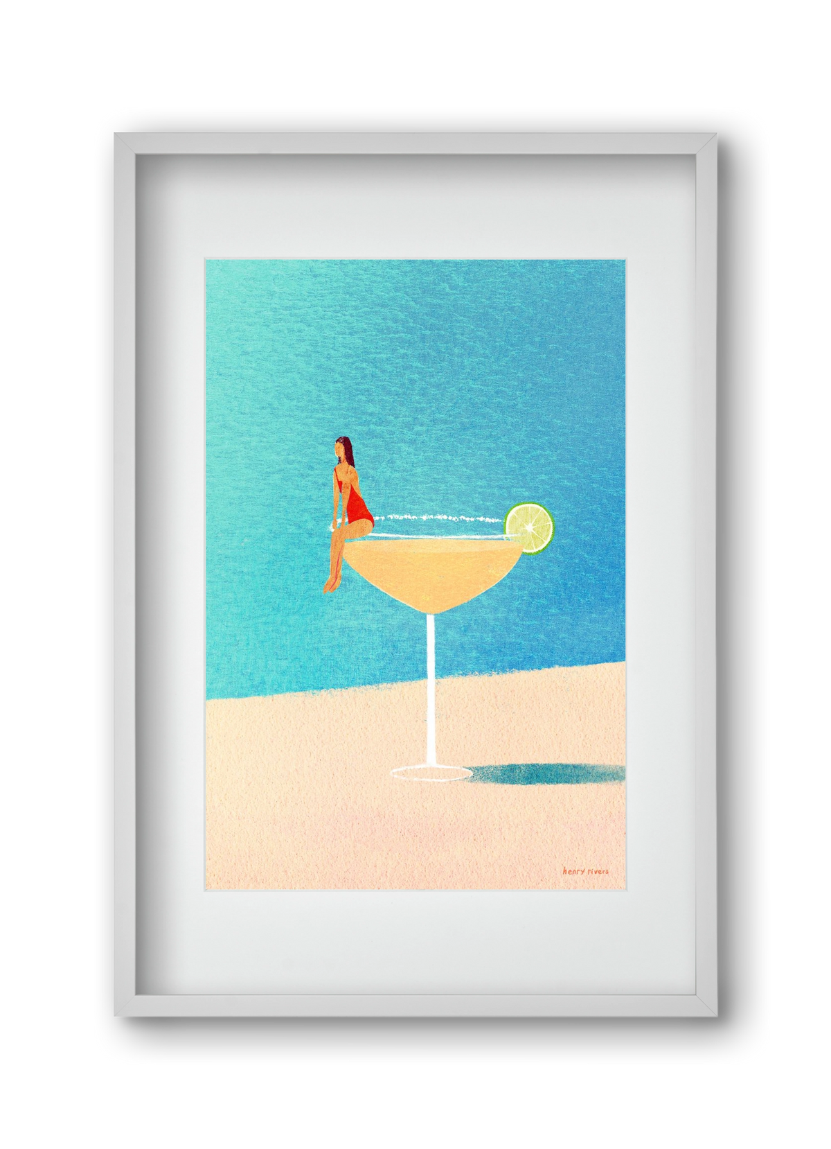 Poolside Margarita, 30x45 cm (20x30 cm), Fehér keret, paszpartuval