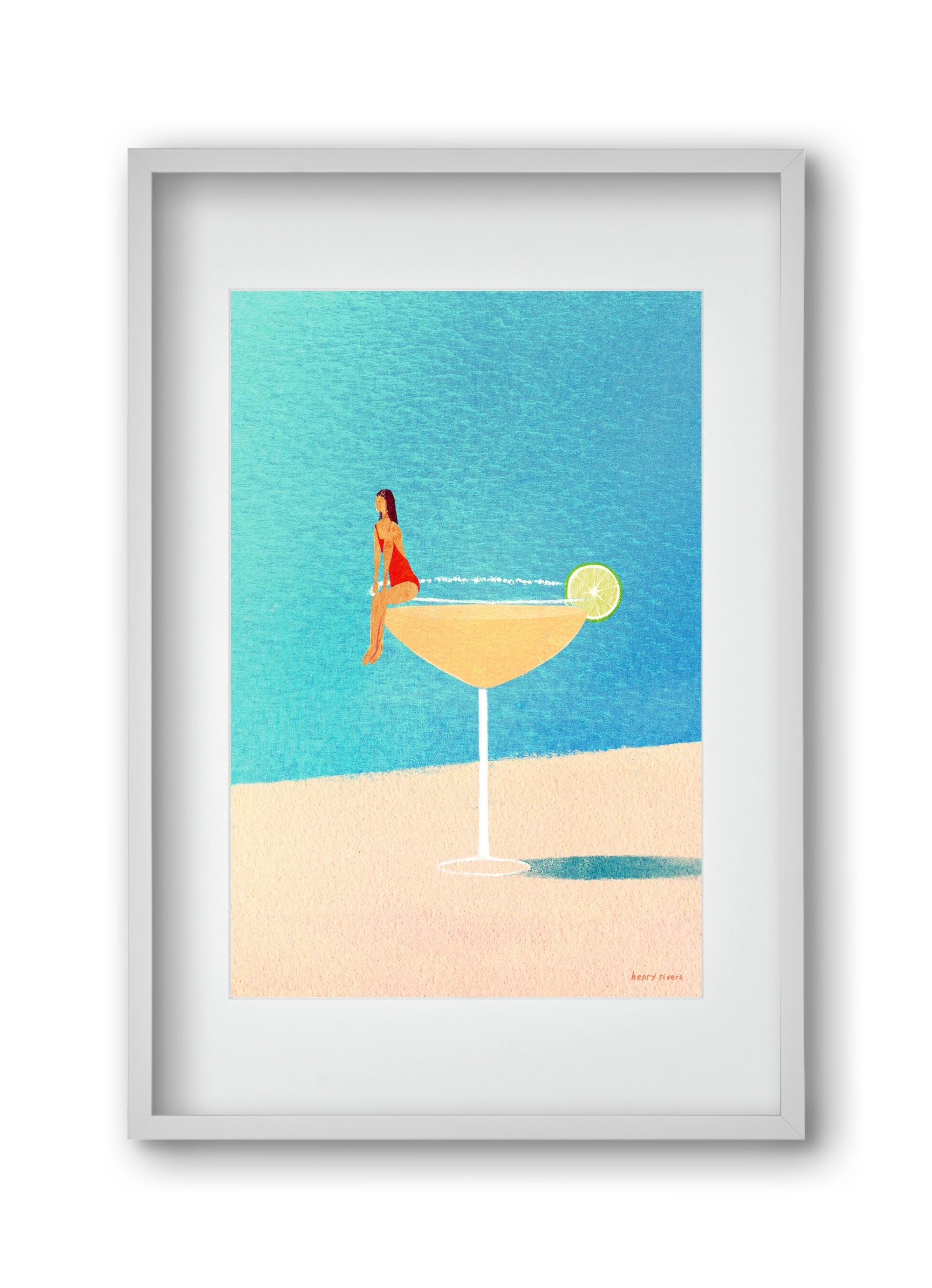 Poolside Margarita, 30x45 cm (20x30 cm), Fehér keret, paszpartuval