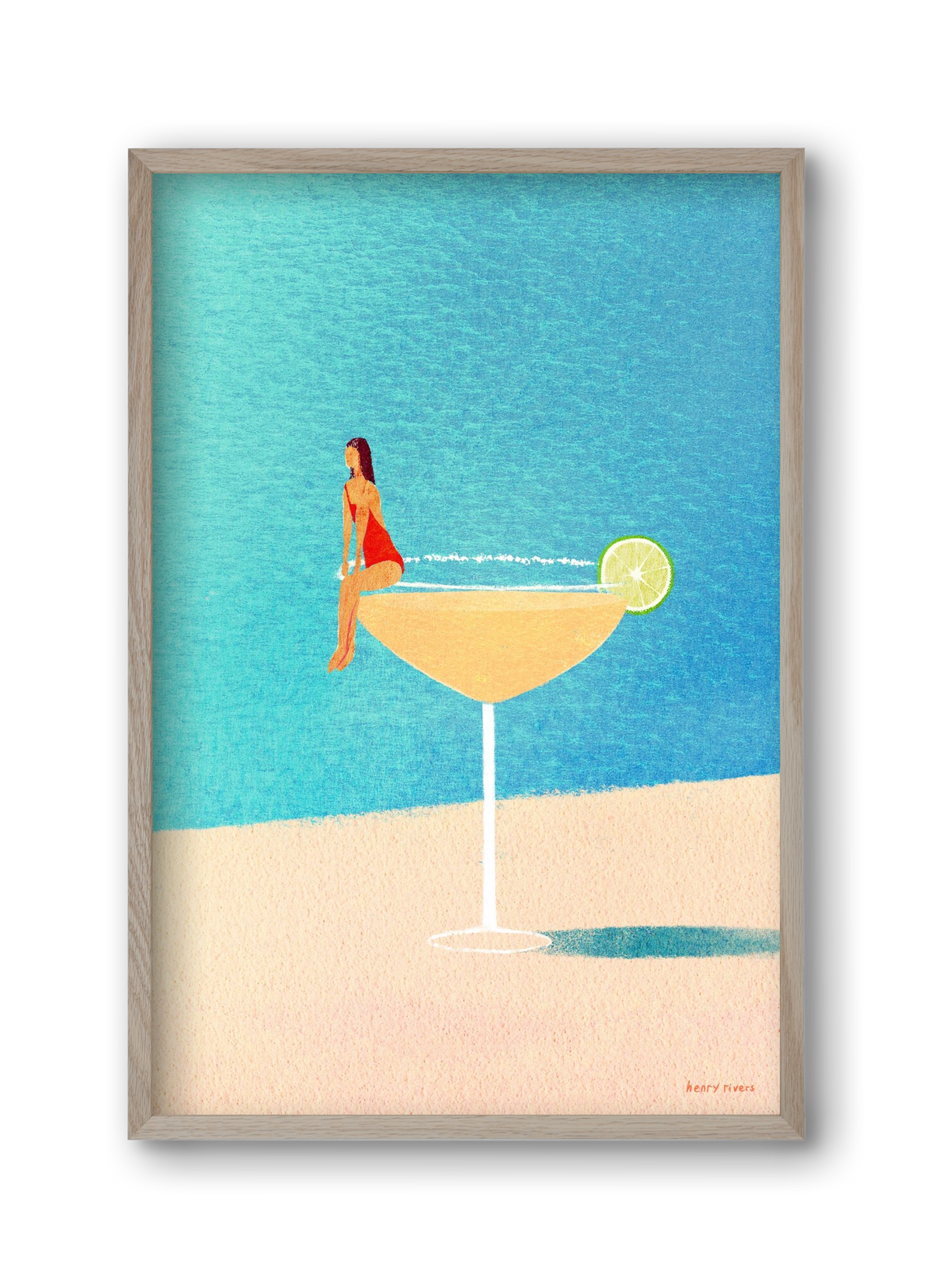Poolside Margarita, 30x45 cm (30x45 cm), Tölgy keret