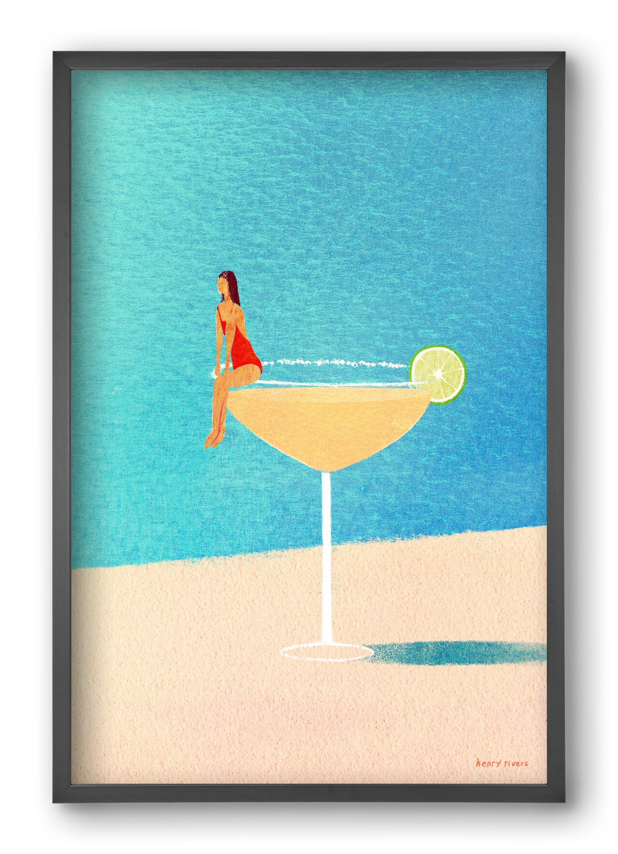Poolside Margarita, 40x60 cm (40x60 cm), Fekete keret