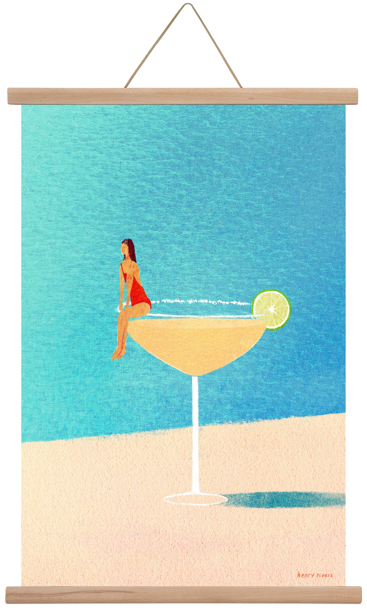 Poolside Margarita, 40x60 cm (40x60 cm), Tölgy akasztó