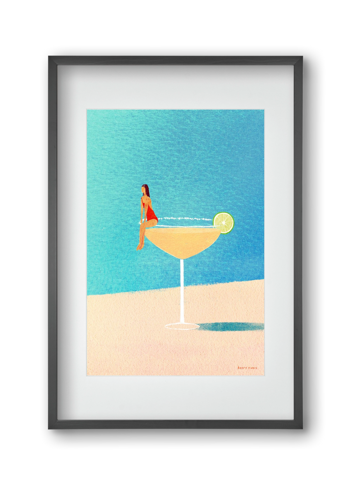 Poolside Margarita, 30x45 cm (20x30 cm), Fekete keret, paszpartuval