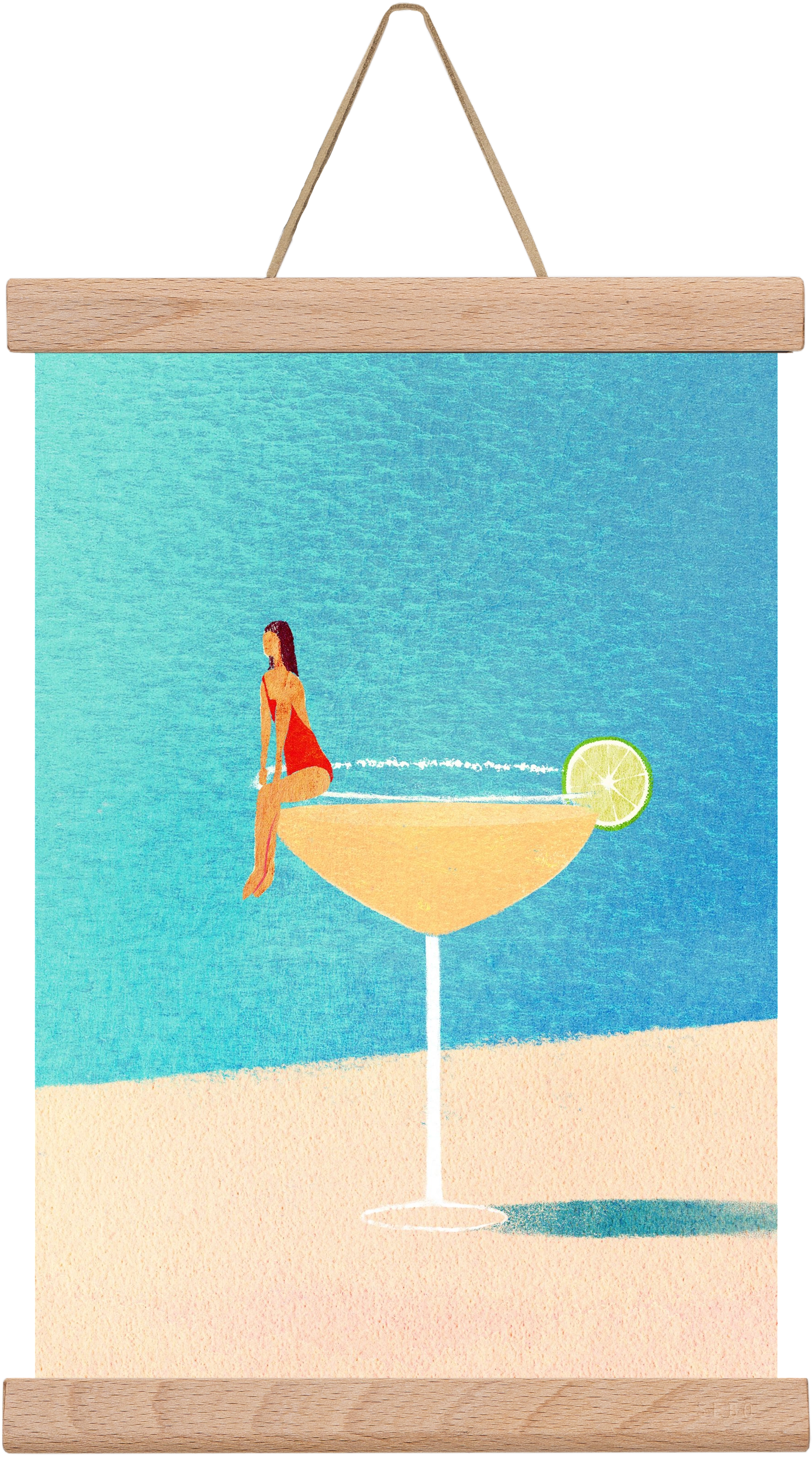 Poolside Margarita, 20x30 cm (20x30 cm), Tölgy akasztó