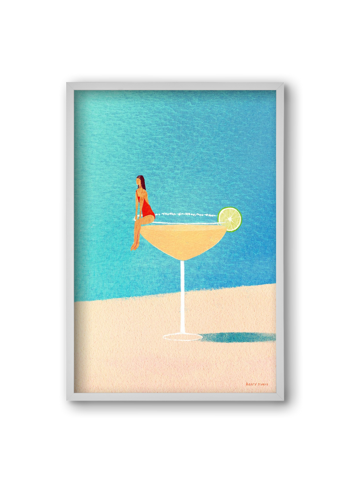 Poolside Margarita, 20x30 cm (20x30 cm), Fehér keret
