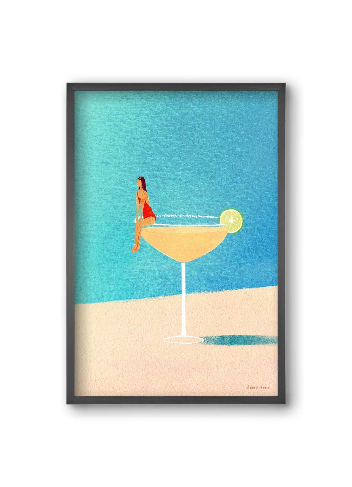 Poolside Margarita, 20x30 cm (20x30 cm), Fekete keret