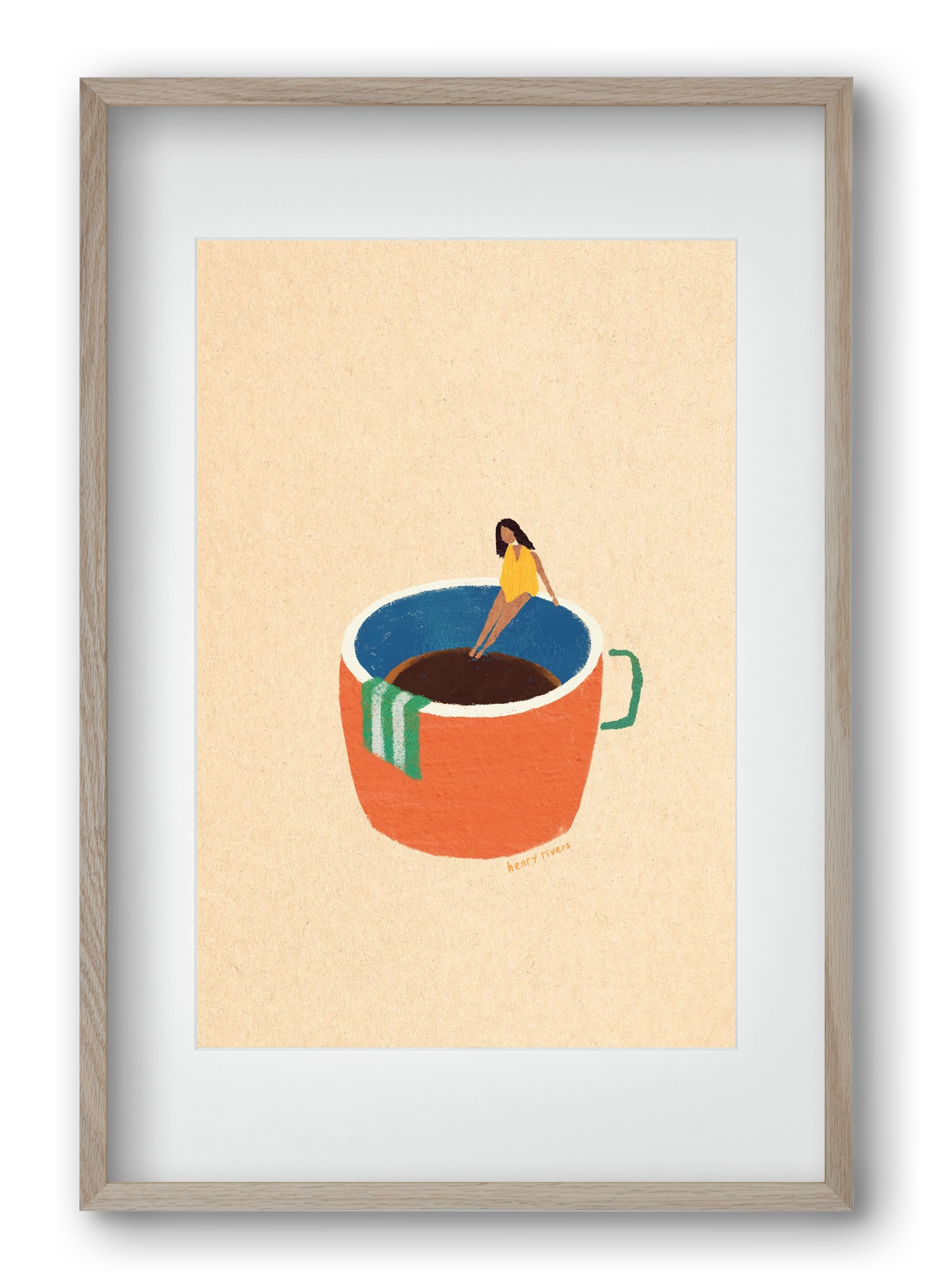 Espresso Dip, 40x60 cm (30x45 cm), Tölgy keret, paszpartuval
