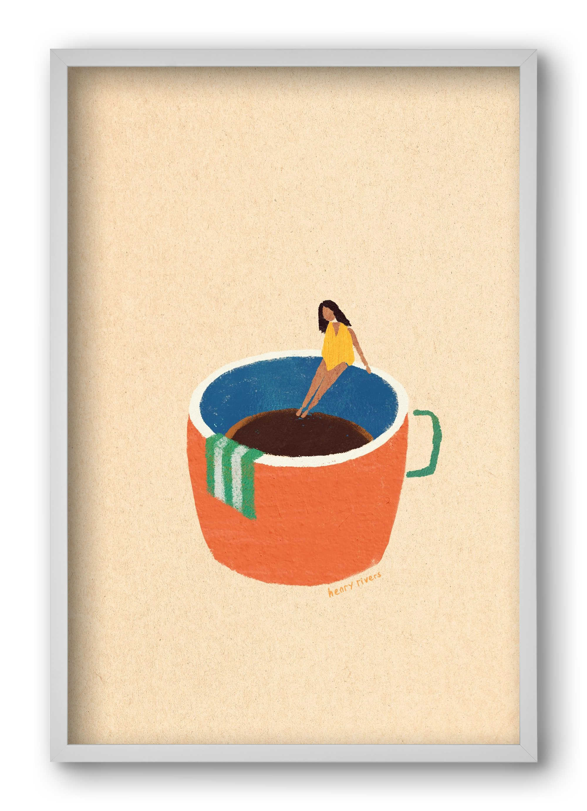 Espresso Dip, 40x60 cm (40x60 cm), Fehér keret