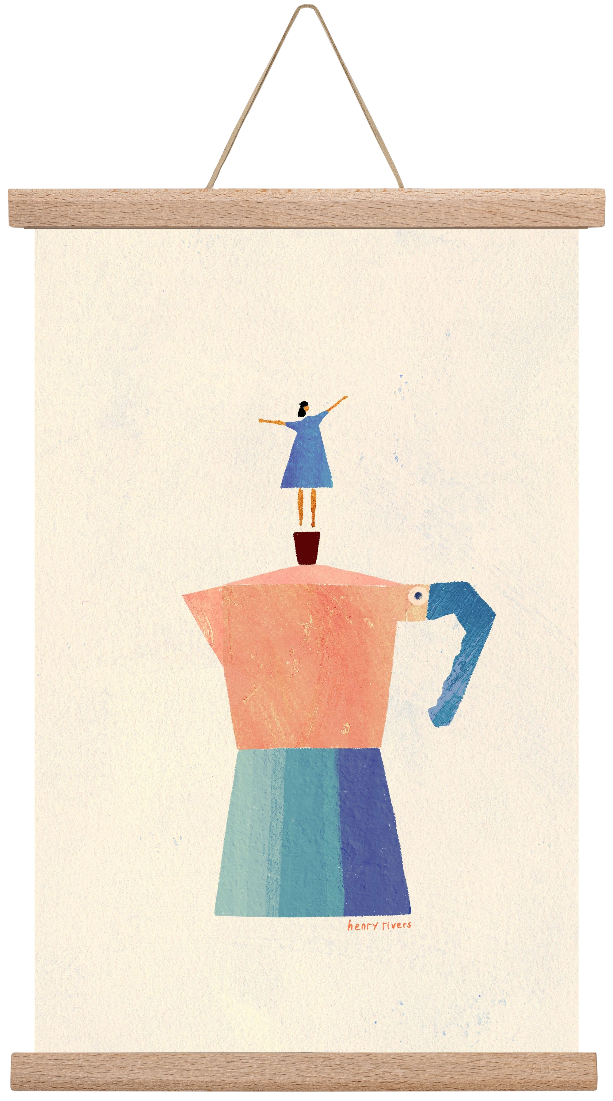 Good Morning Coffee, 30x45 cm (30x45 cm), Tölgy akasztó