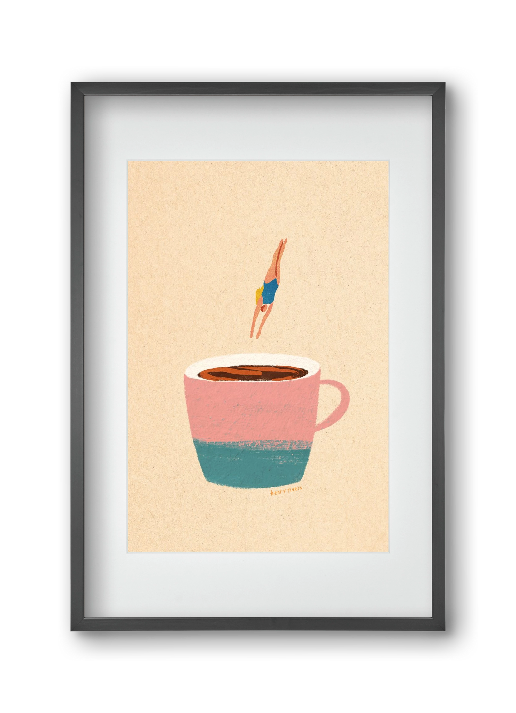 Hello Coffee, 30x45 cm (20x30 cm), Fekete keret, paszpartuval