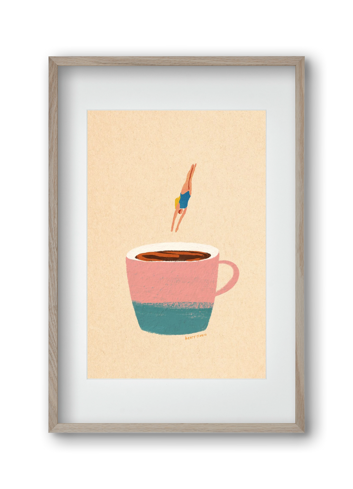 Hello Coffee, 30x45 cm (20x30 cm), Tölgy keret, paszpartuval