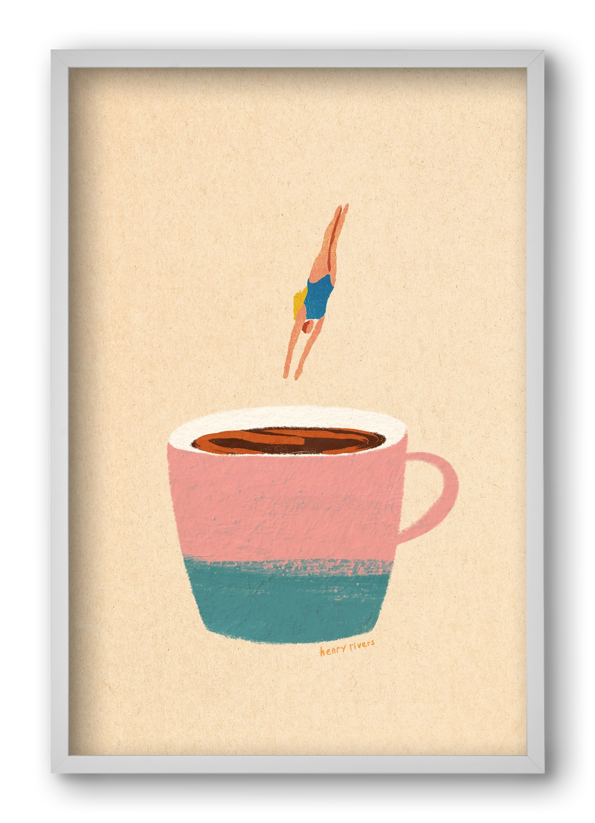 Hello Coffee, 40x60 cm (40x60 cm), Fehér keret