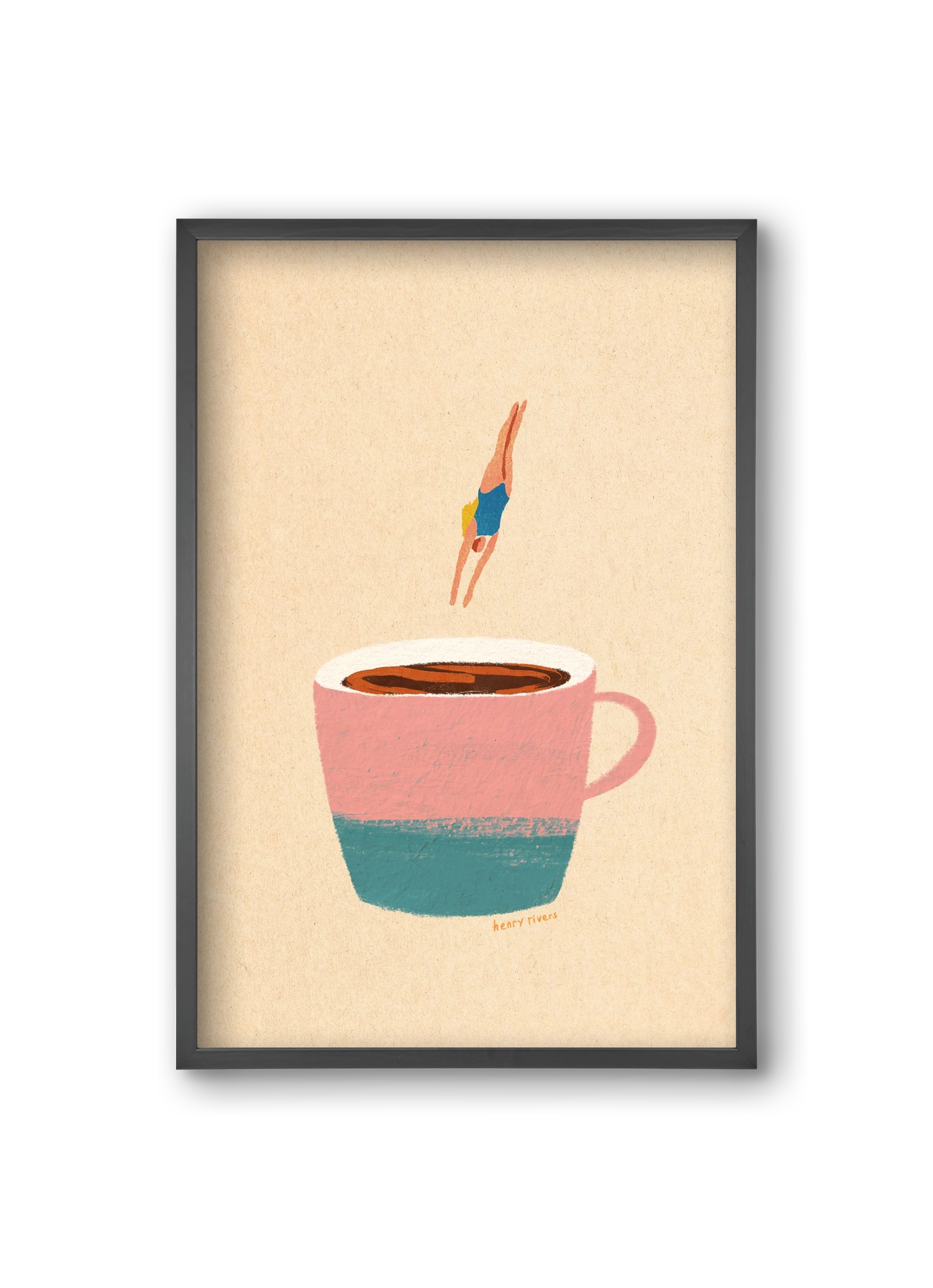 Hello Coffee, 20x30 cm (20x30 cm), Fekete keret