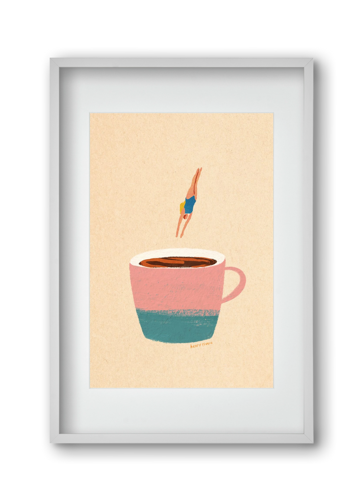 Hello Coffee, 30x45 cm (20x30 cm), Fehér keret, paszpartuval