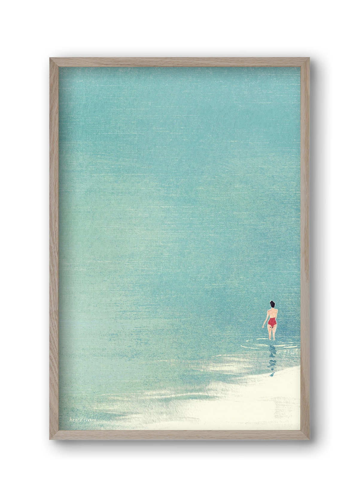 Last swim of the day, 30x45 cm (30x45 cm), Tölgy keret