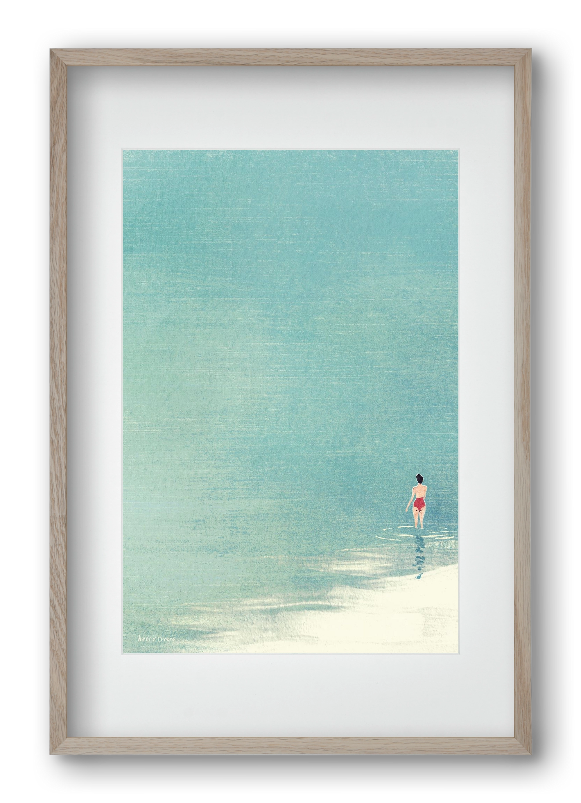 Last swim of the day, 40x60 cm (30x45 cm), Tölgy keret, paszpartuval