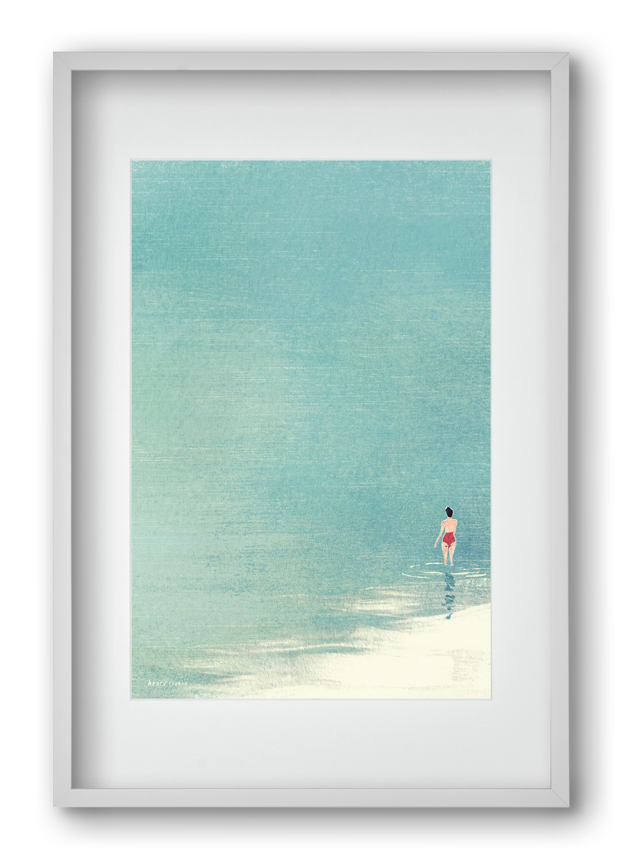 Last swim of the day, 40x60 cm (30x45 cm), Fehér keret, paszpartuval