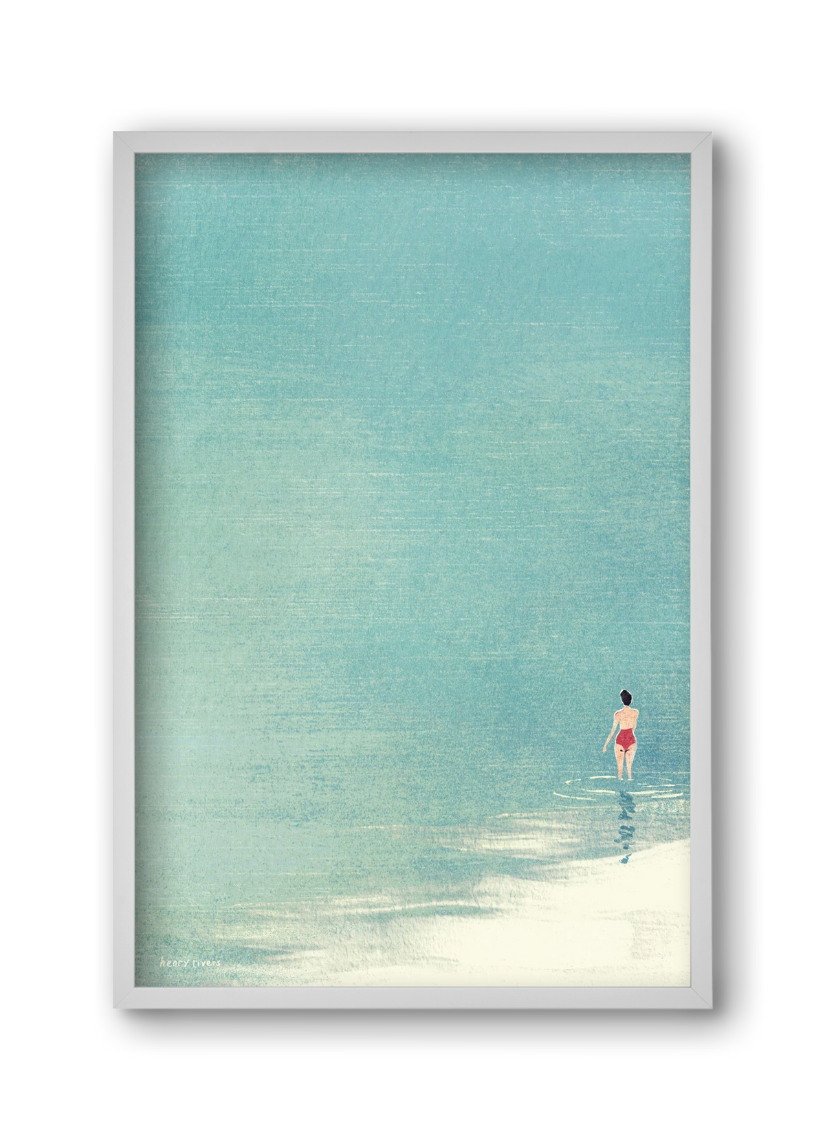 Last swim of the day, 30x45 cm (30x45 cm), Fehér keret