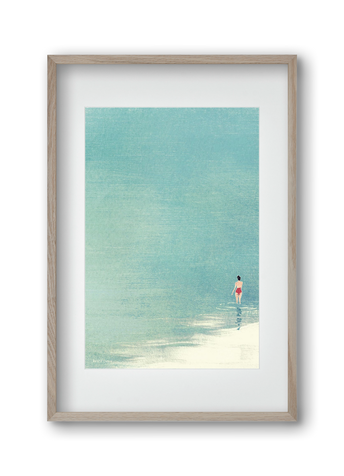 Last swim of the day, 30x45 cm (20x30 cm), Tölgy keret, paszpartuval