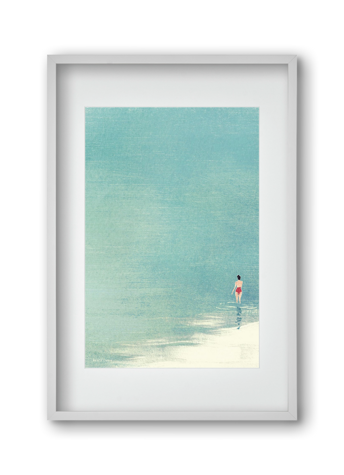 Last swim of the day, 30x45 cm (20x30 cm), Fehér keret, paszpartuval