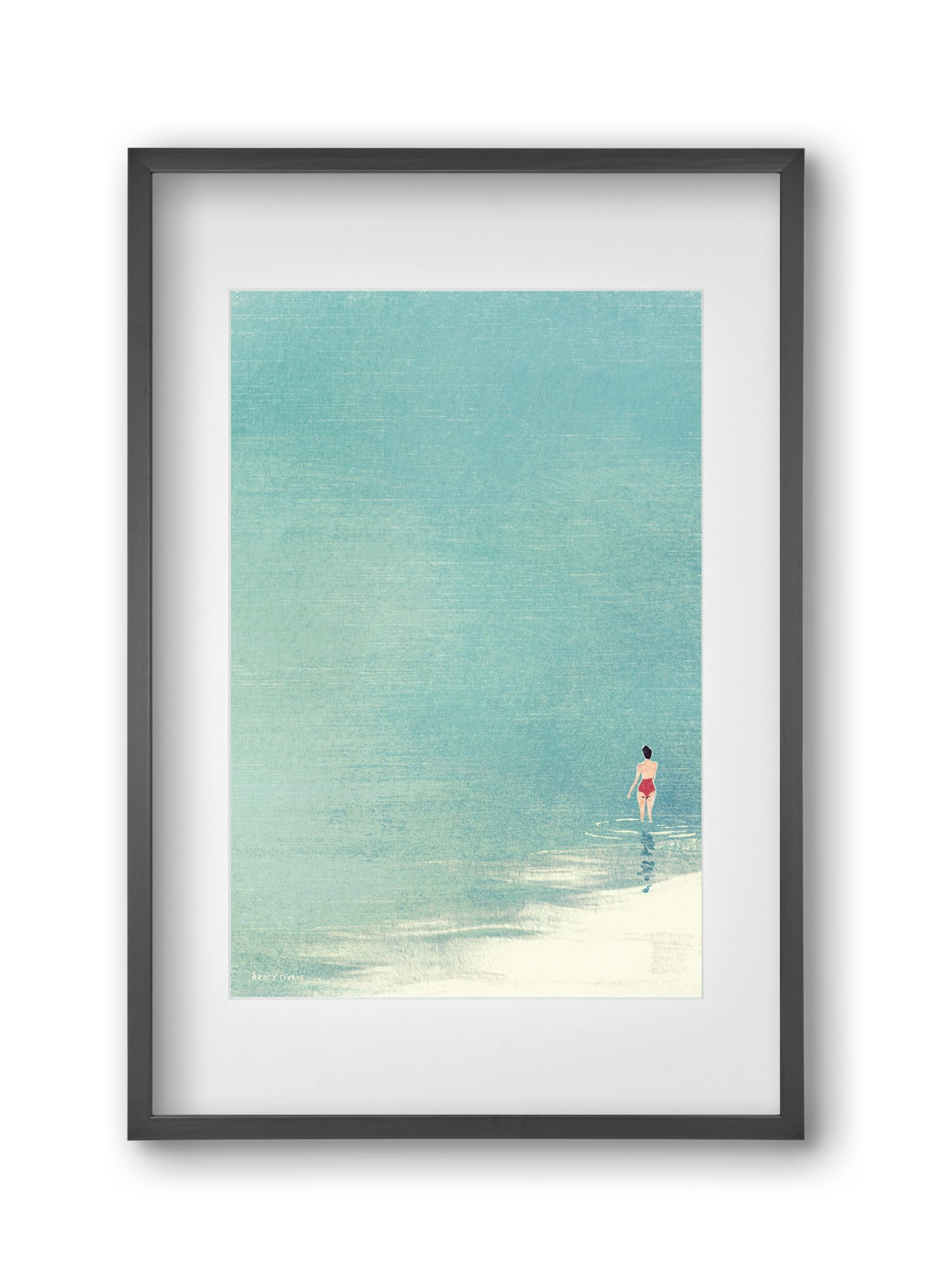Last swim of the day, 30x45 cm (20x30 cm), Fekete keret, paszpartuval