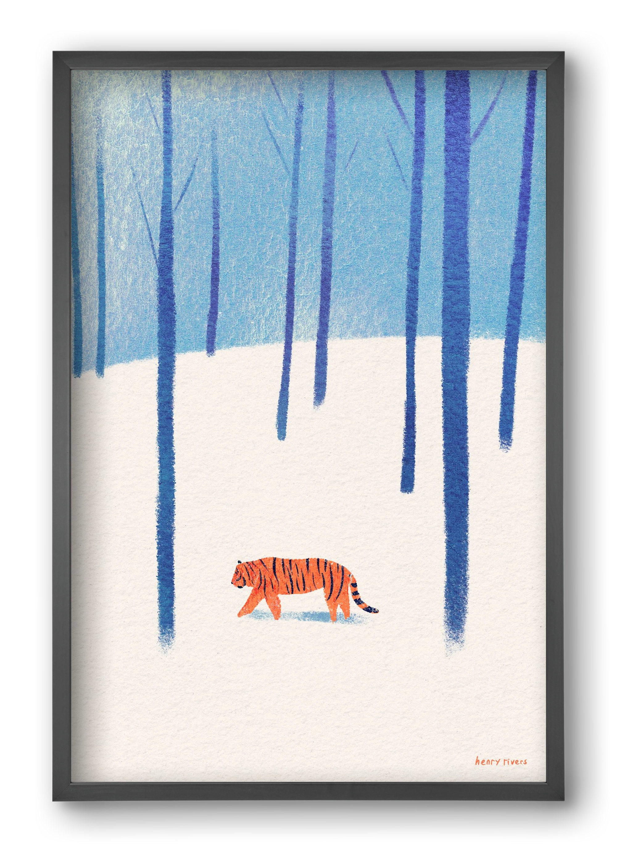 Tiger in the snow, 40x60 cm (40x60 cm), Fekete keret