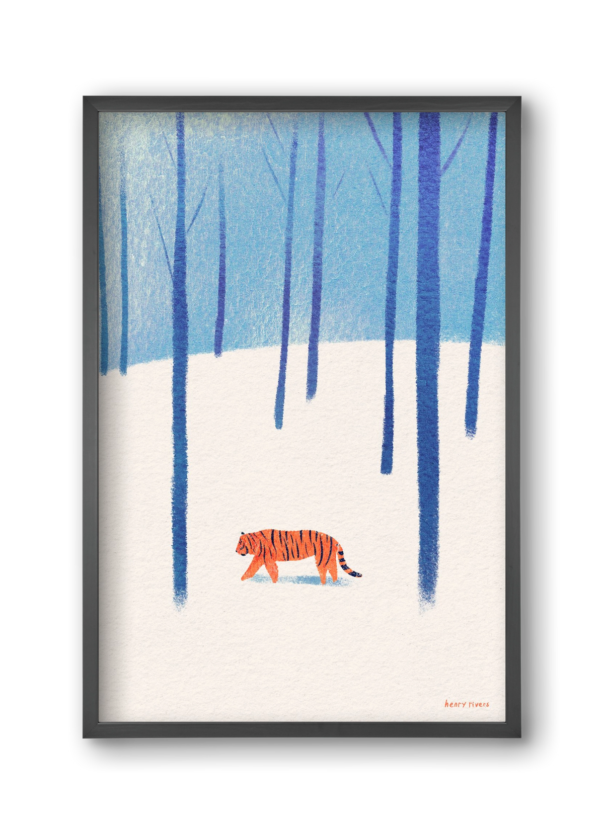 Tiger in the snow, 30x45 cm (30x45 cm), Fekete keret