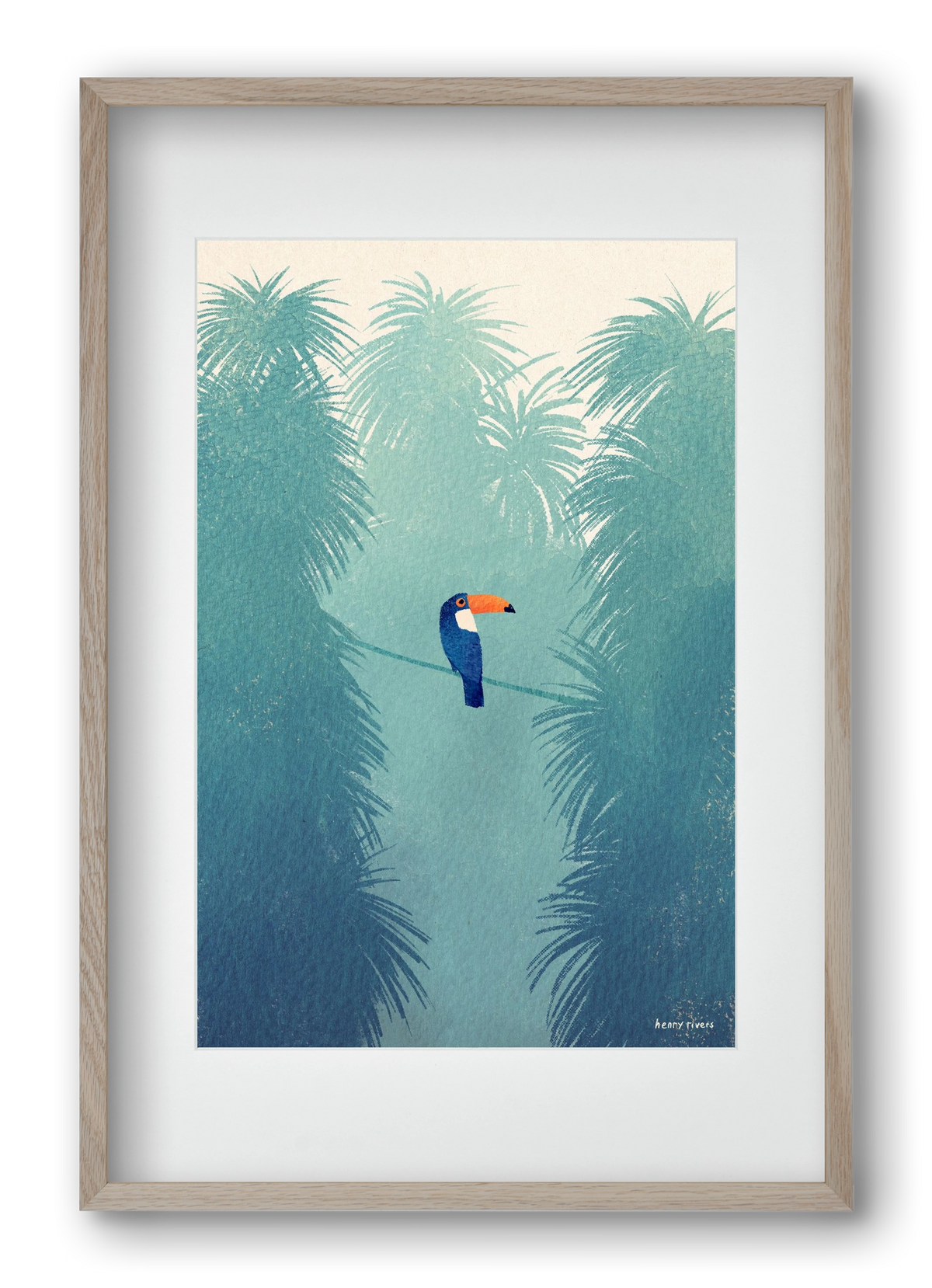 Toucan, 40x60 cm (30x45 cm), Tölgy keret, paszpartuval