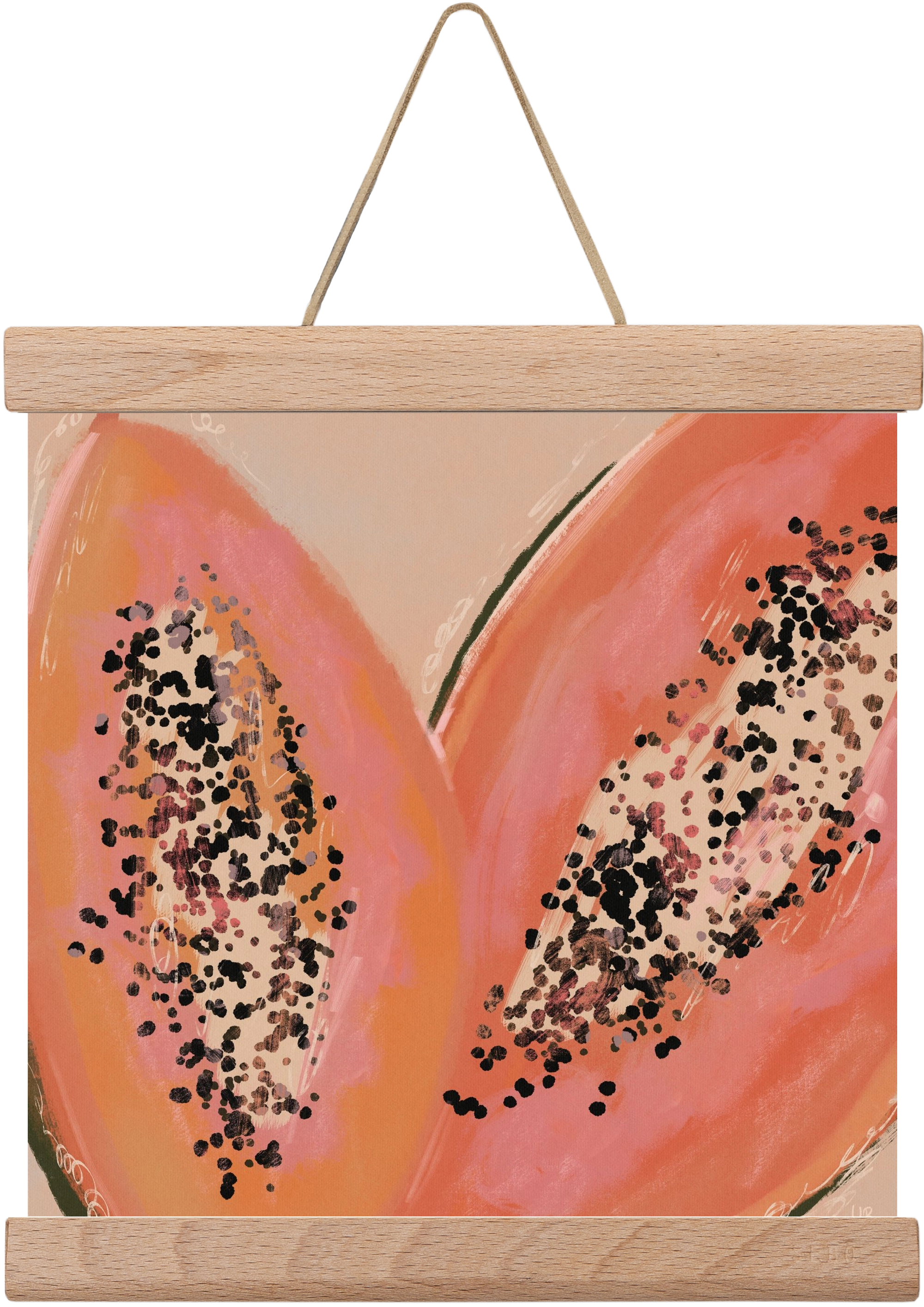 Pink Papaya, 20x20 cm (20x20 cm), Tölgy akasztó