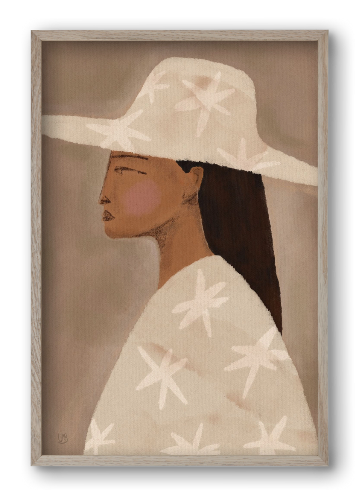 Blush, 40x60 cm (40x60 cm), Tölgy keret