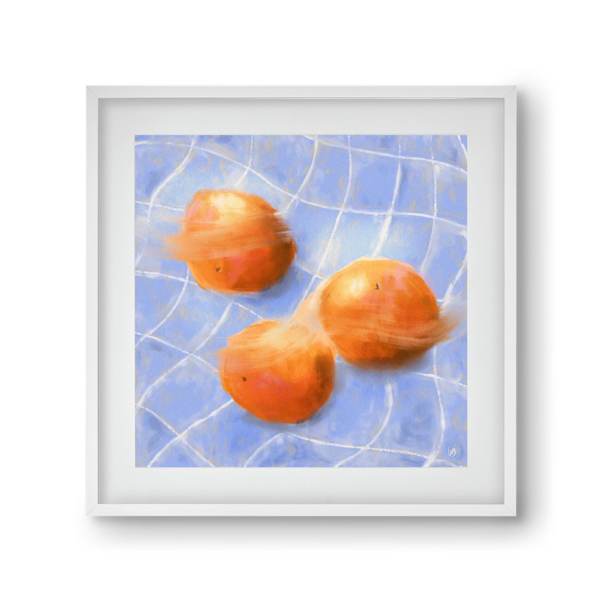 Orange Trio, 30x30 cm (20x20 cm), Fehér keret, paszpartuval