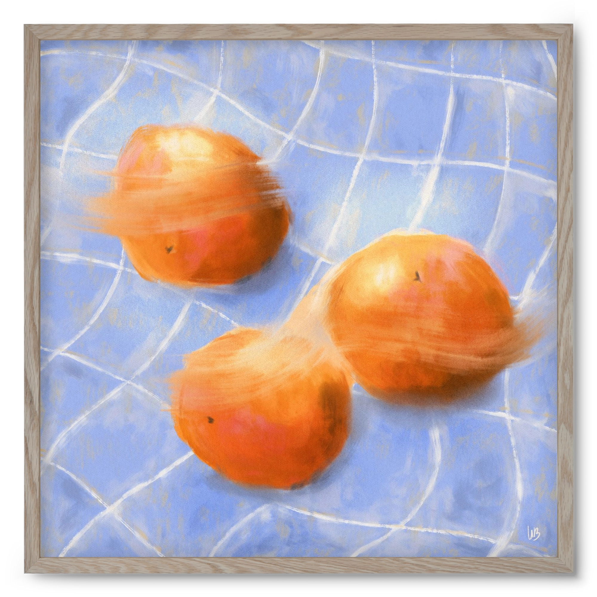 Orange Trio, 50x50 cm (50x50 cm), Tölgy keret