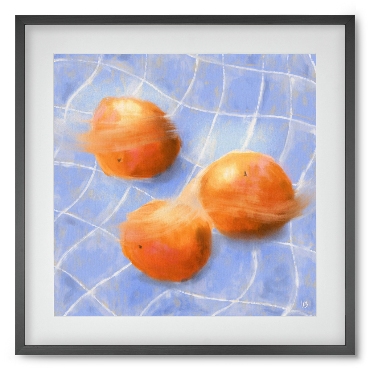 Orange Trio, 50x50 cm (40x40 cm), Fekete keret, paszpartuval
