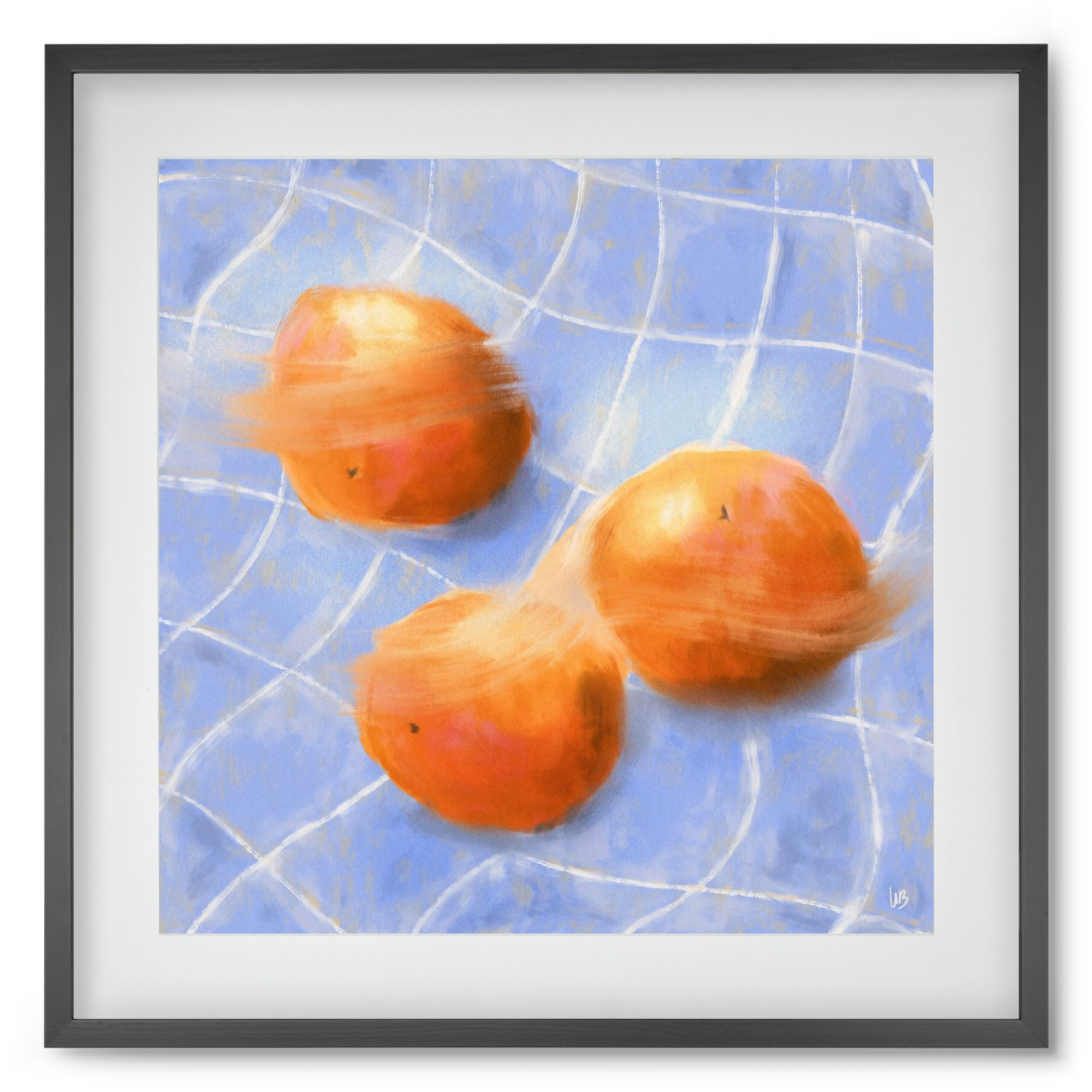Orange Trio, 50x50 cm (40x40 cm), Fekete keret, paszpartuval