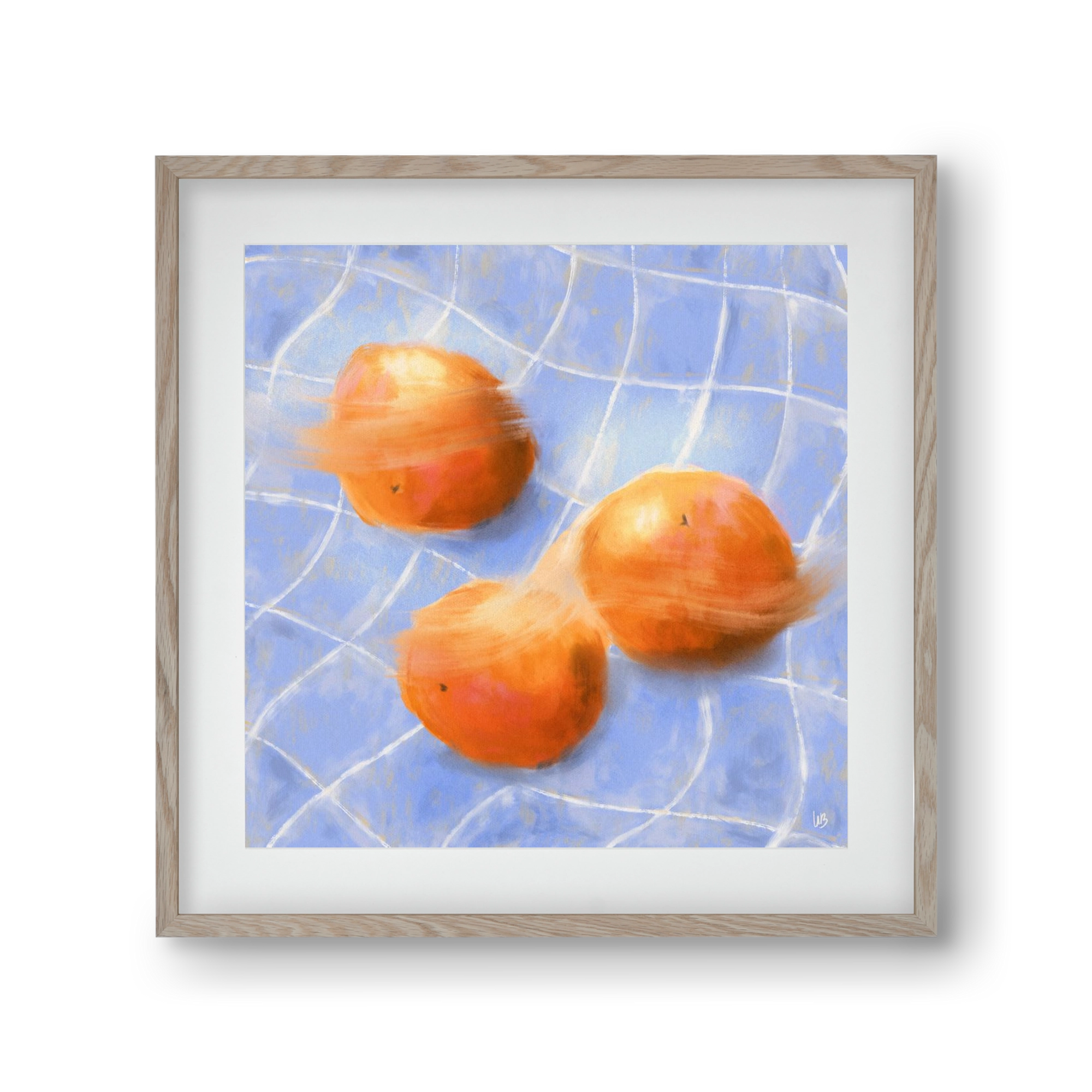 Orange Trio, 30x30 cm (20x20 cm), Tölgy keret, paszpartuval