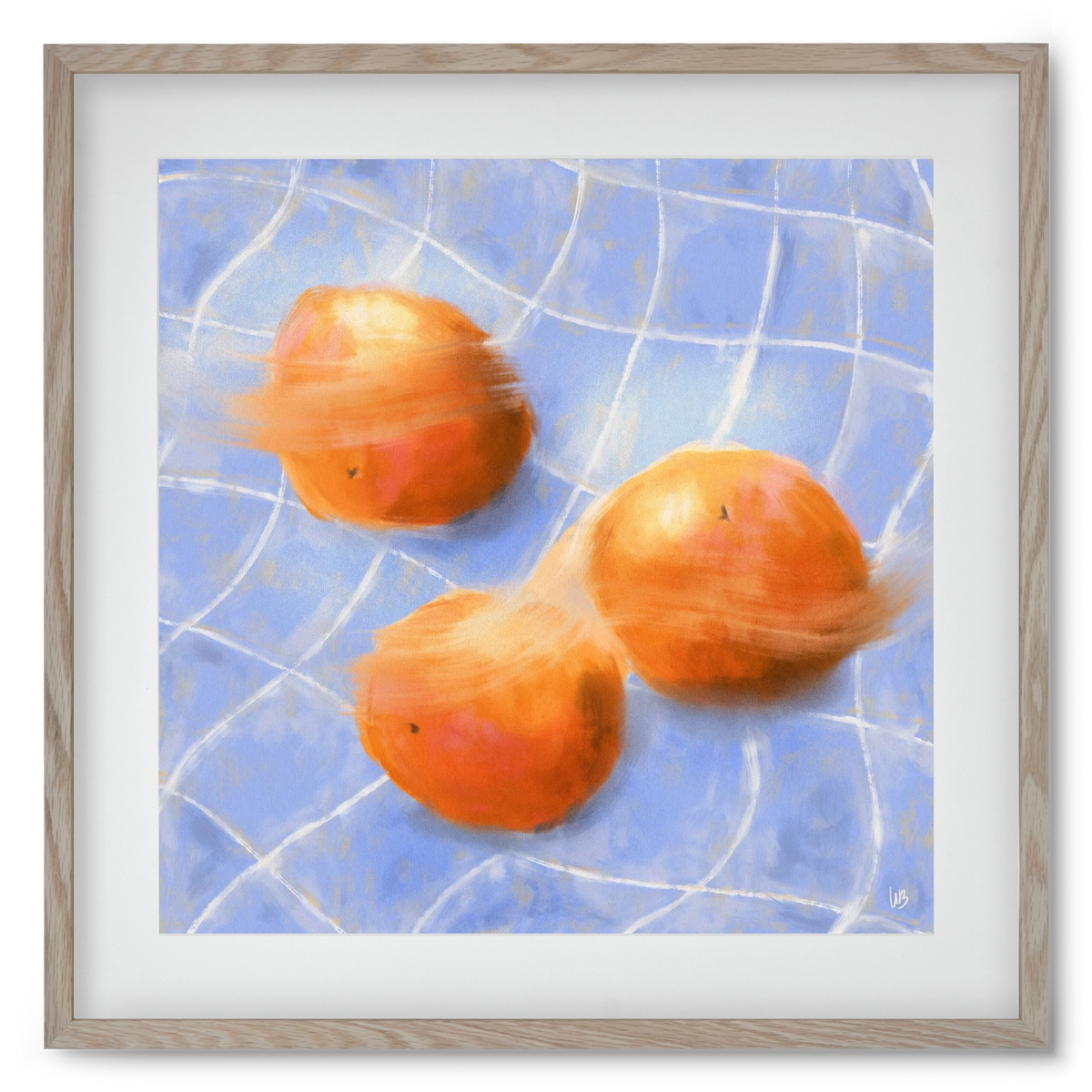 Orange Trio, 50x50 cm (40x40 cm), Tölgy keret, paszpartuval