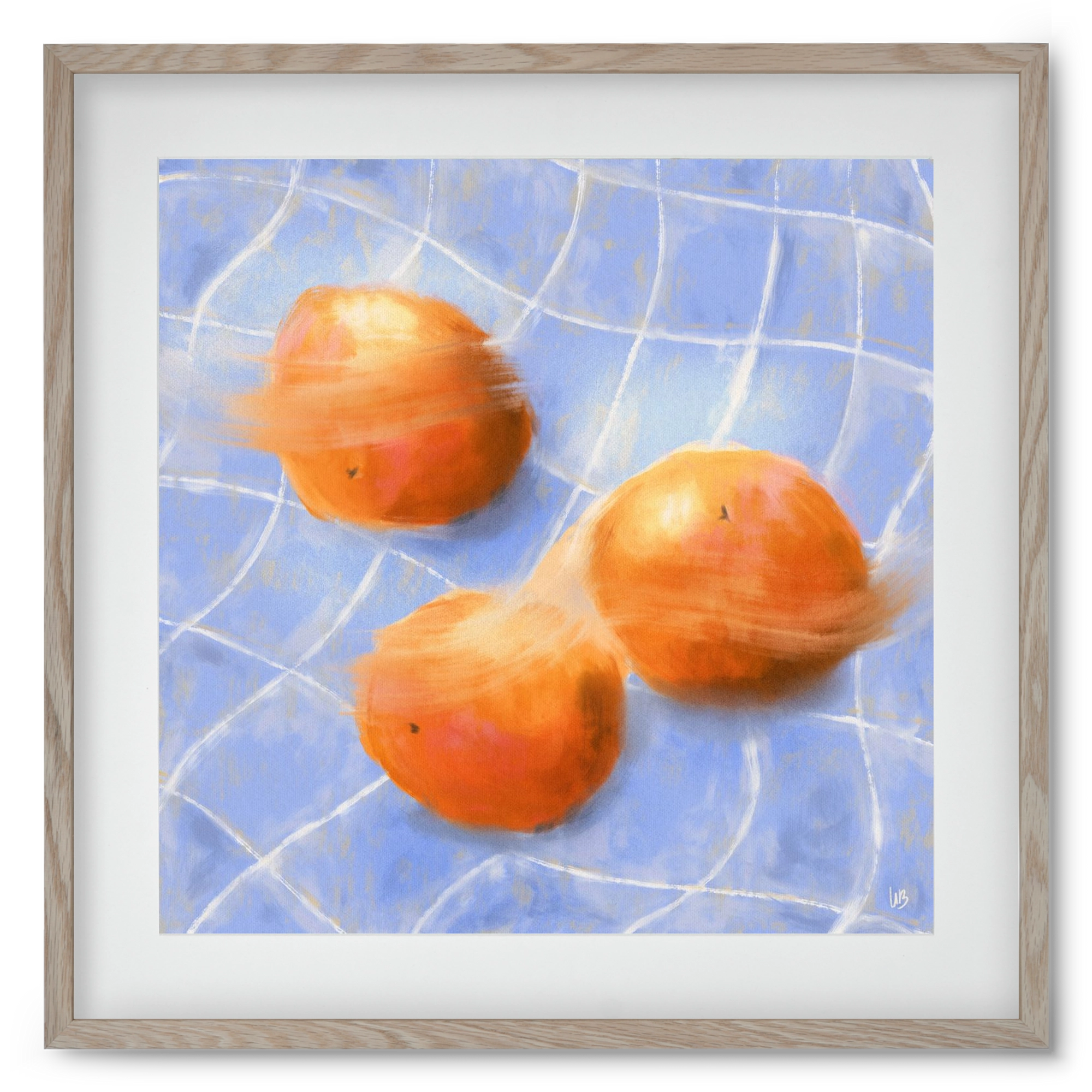 Orange Trio, 50x50 cm (40x40 cm), Tölgy keret, paszpartuval